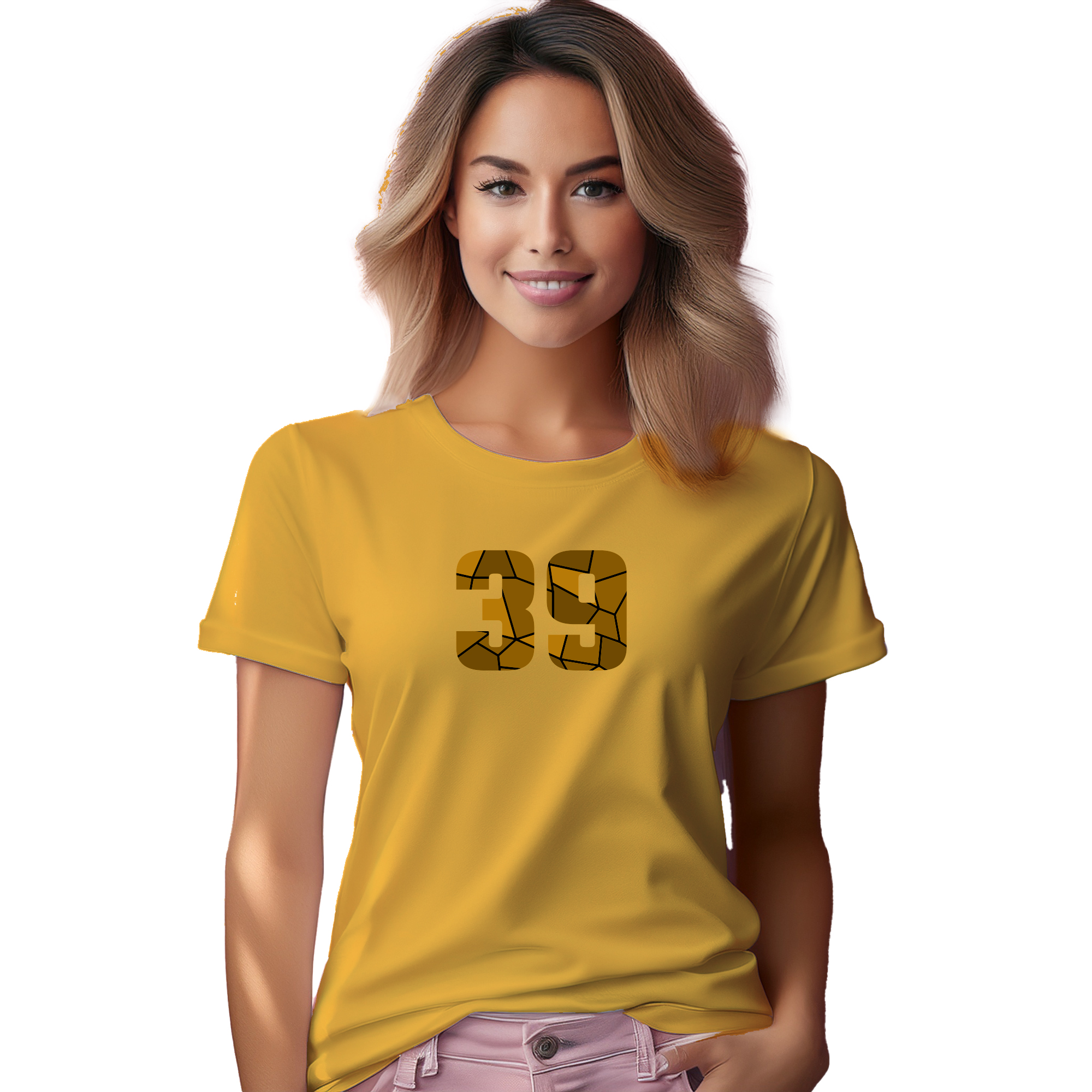 39 Number Women T-Shirt (Golden Yellow) | 360 Fog Plus
