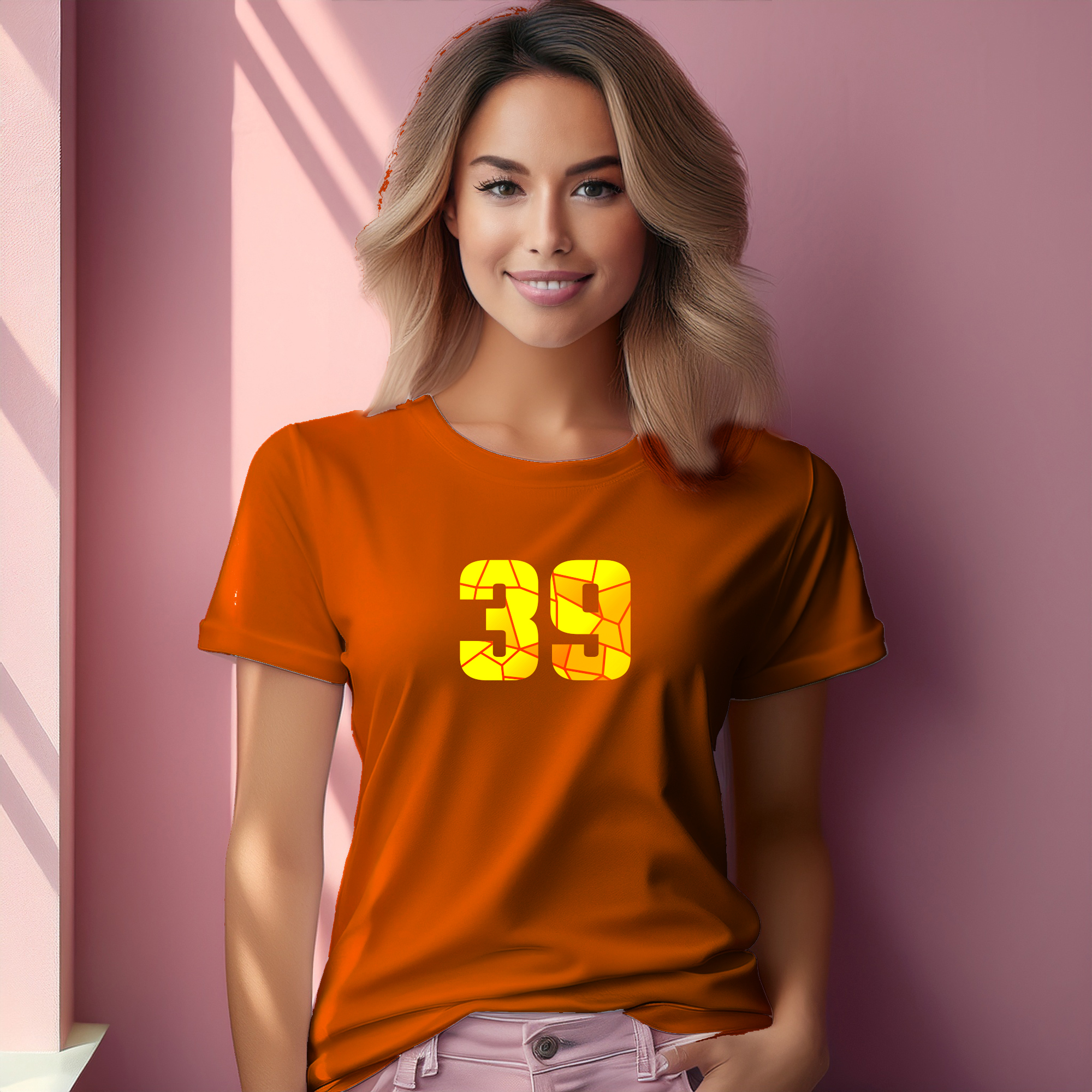 39 Number Women T-Shirt (Orange)