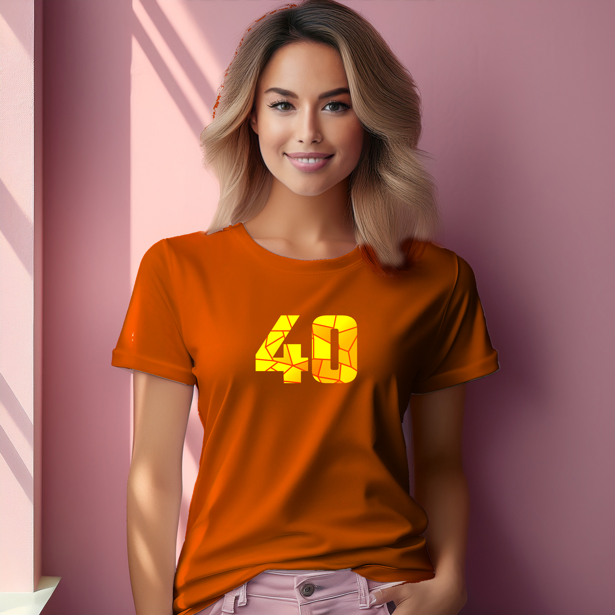 40 Number Women T-Shirt (Orange)