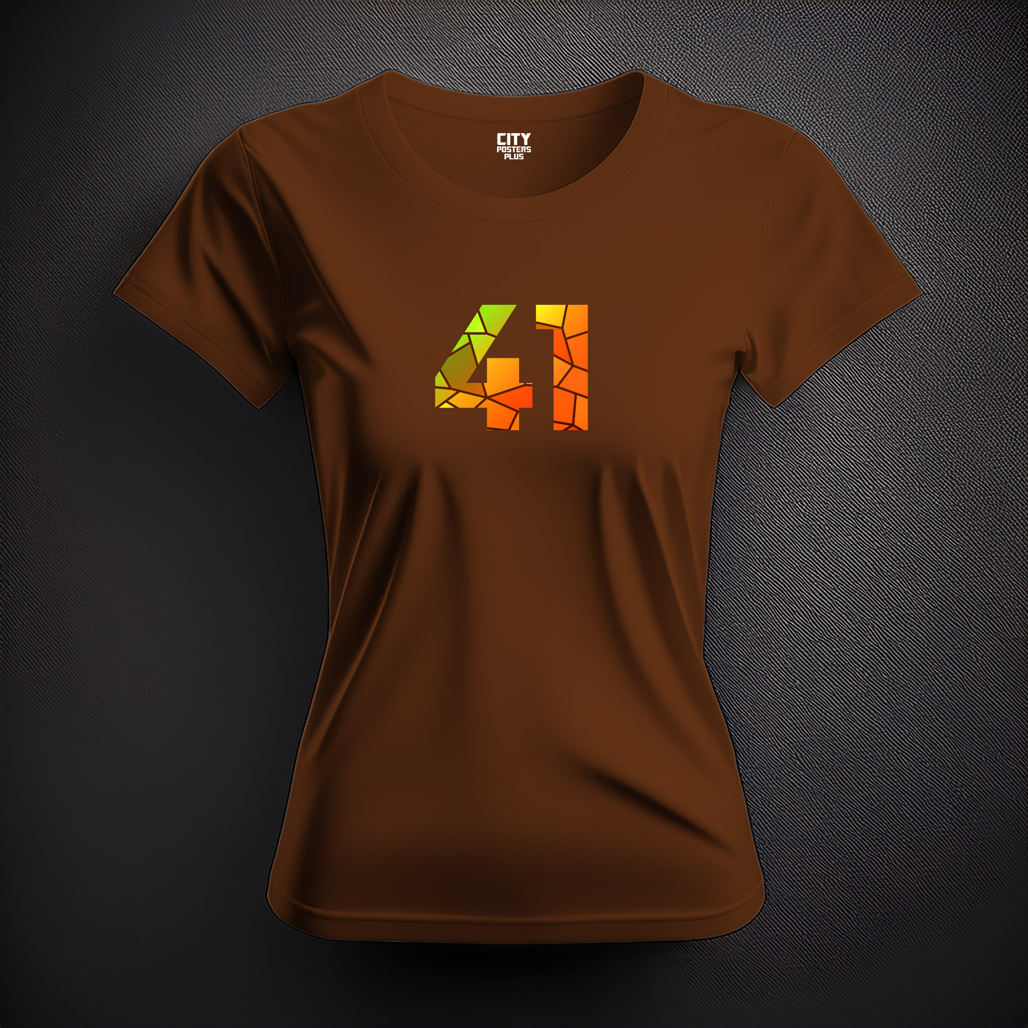 41 Number Women T-Shirt (Brown)