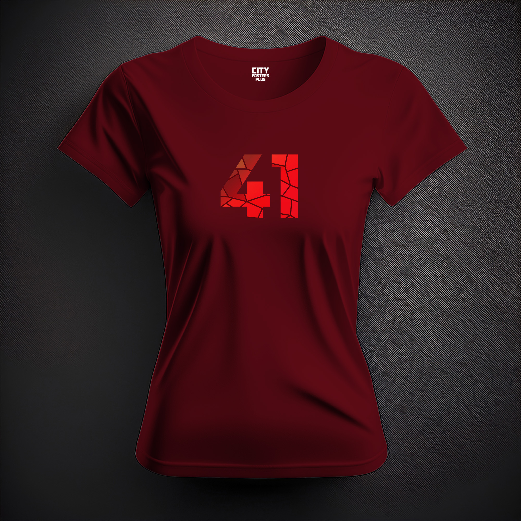 41 Number Women T-Shirt (Maroon)
