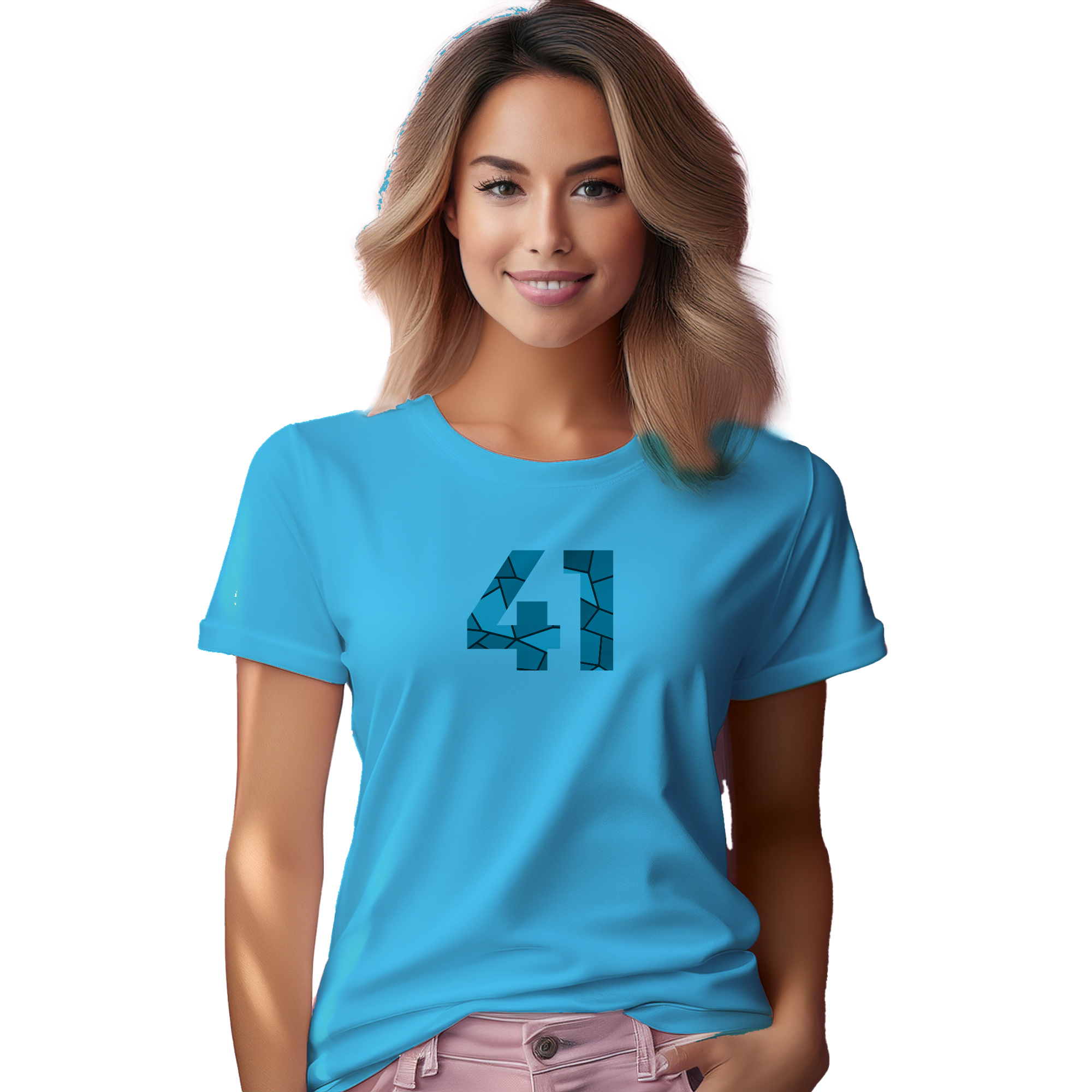 41 Number Women T-Shirt (Sky Blue) | 360 Fog Plus