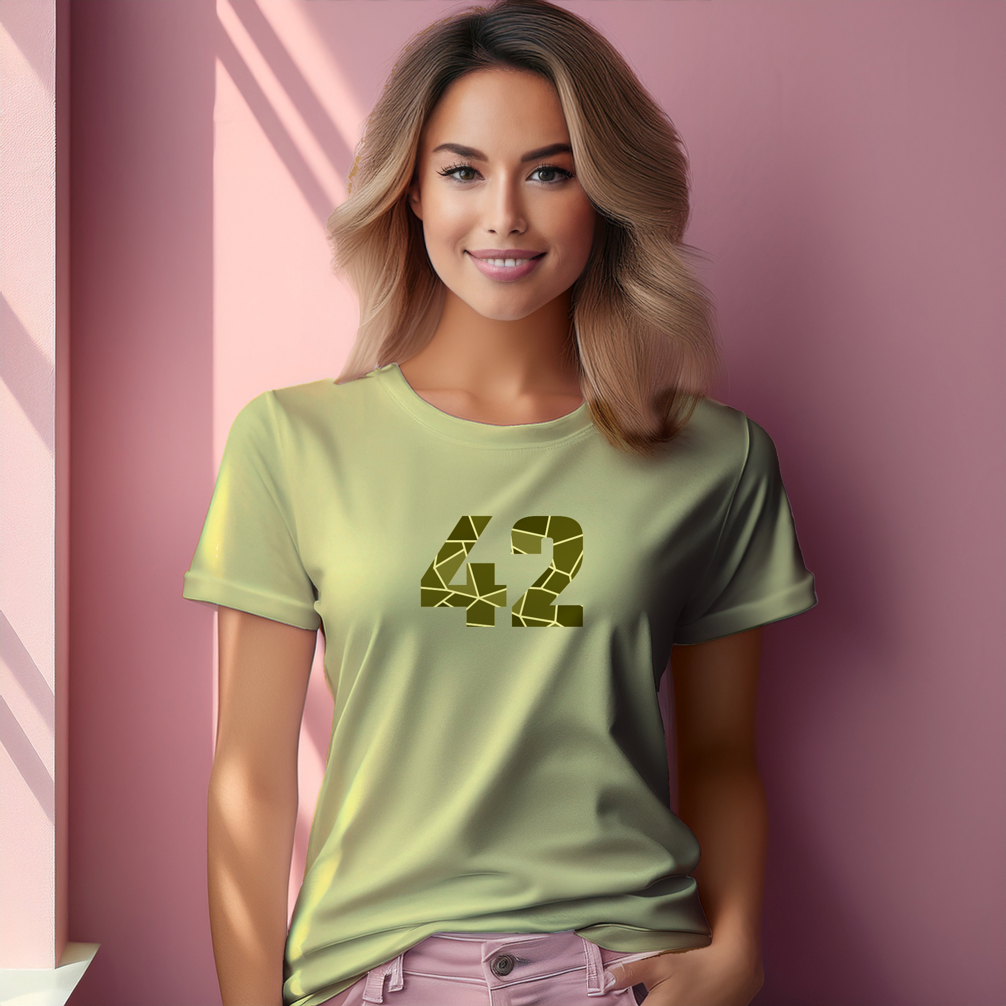 42 Number Women T-Shirt (Butter Yellow)