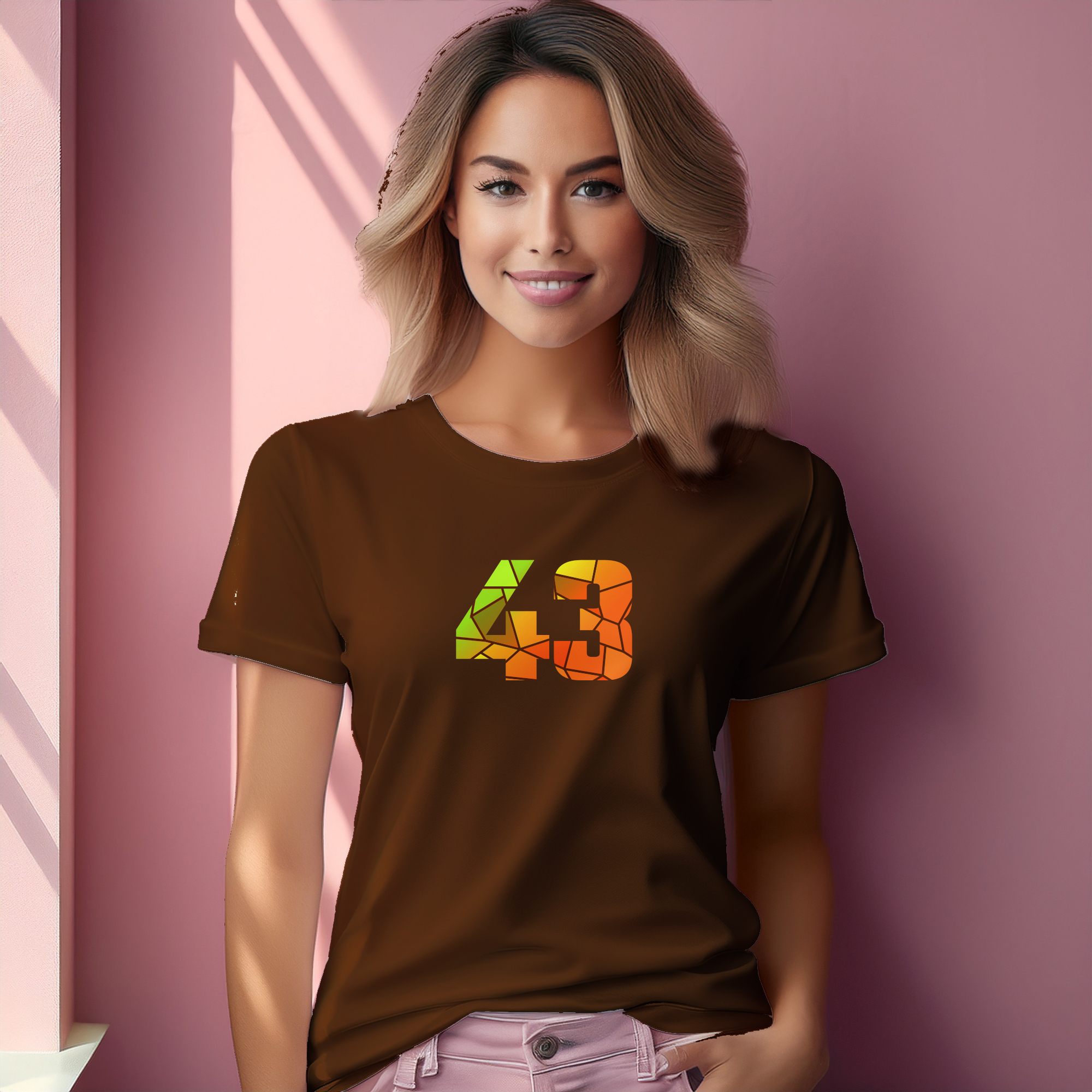43 Number Women T-Shirt (Brown)