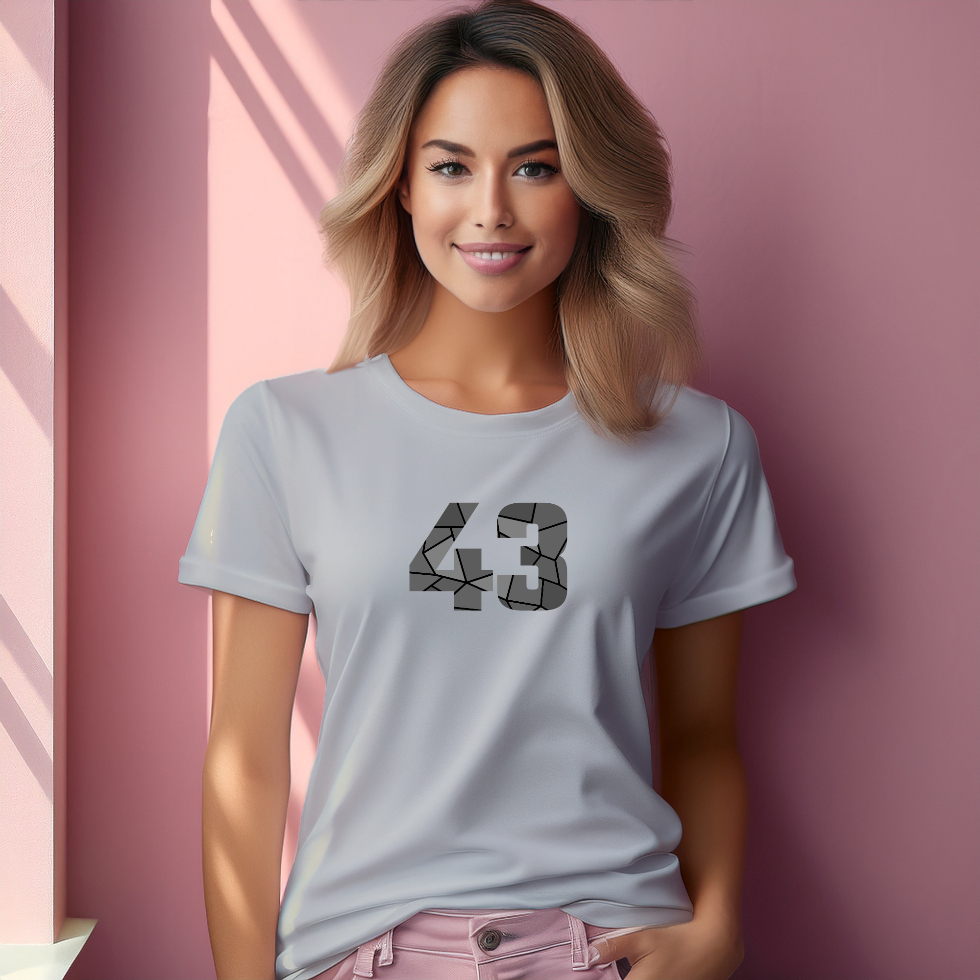 43 Number Women T-Shirt (Melange Grey)