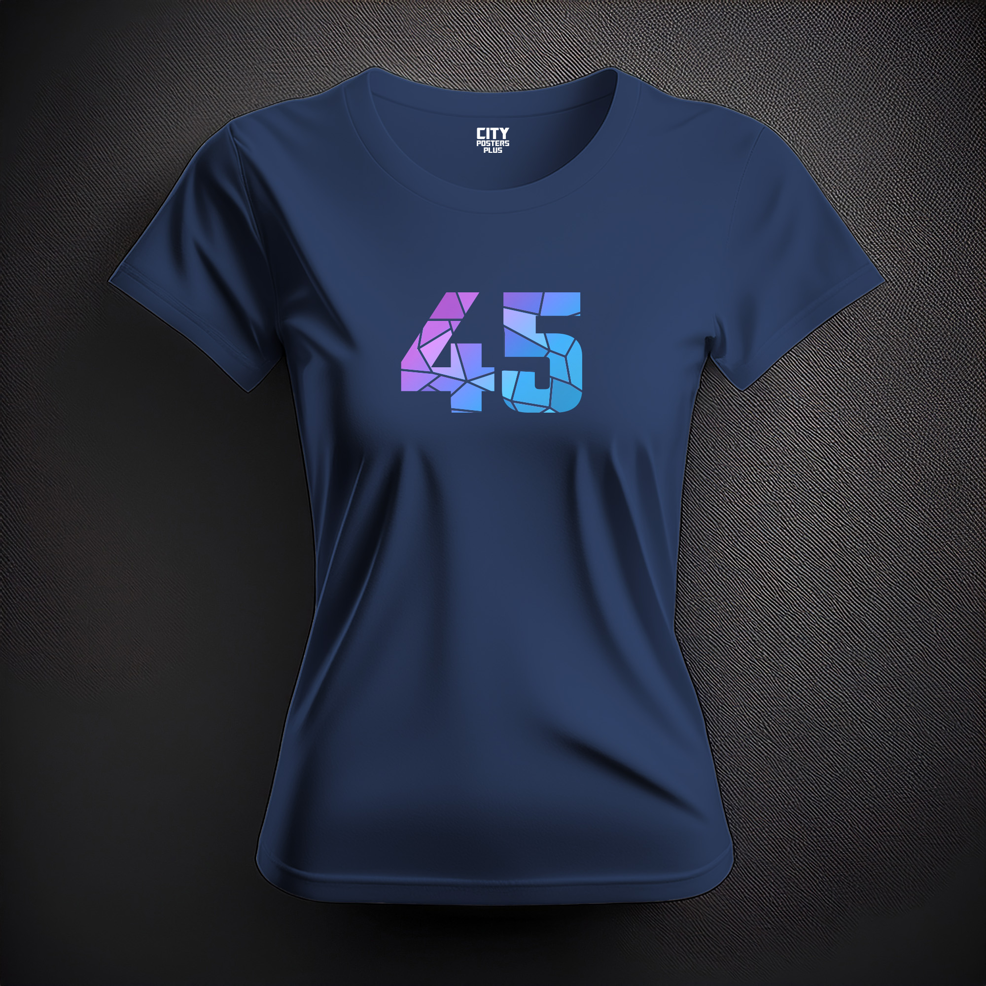 45 Number Women T-Shirt (Navy Blue)