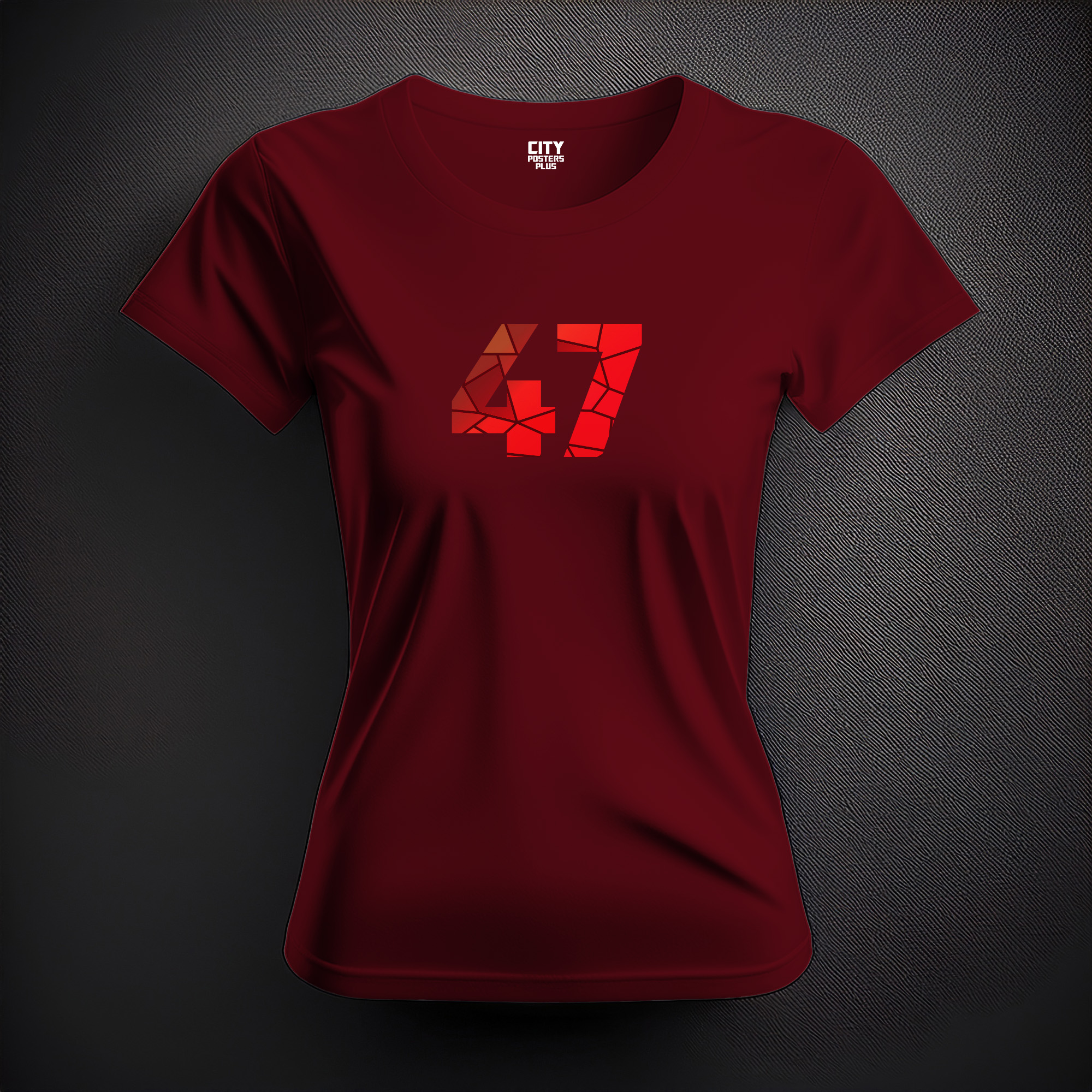 47 Number Women T-Shirt (Maroon)