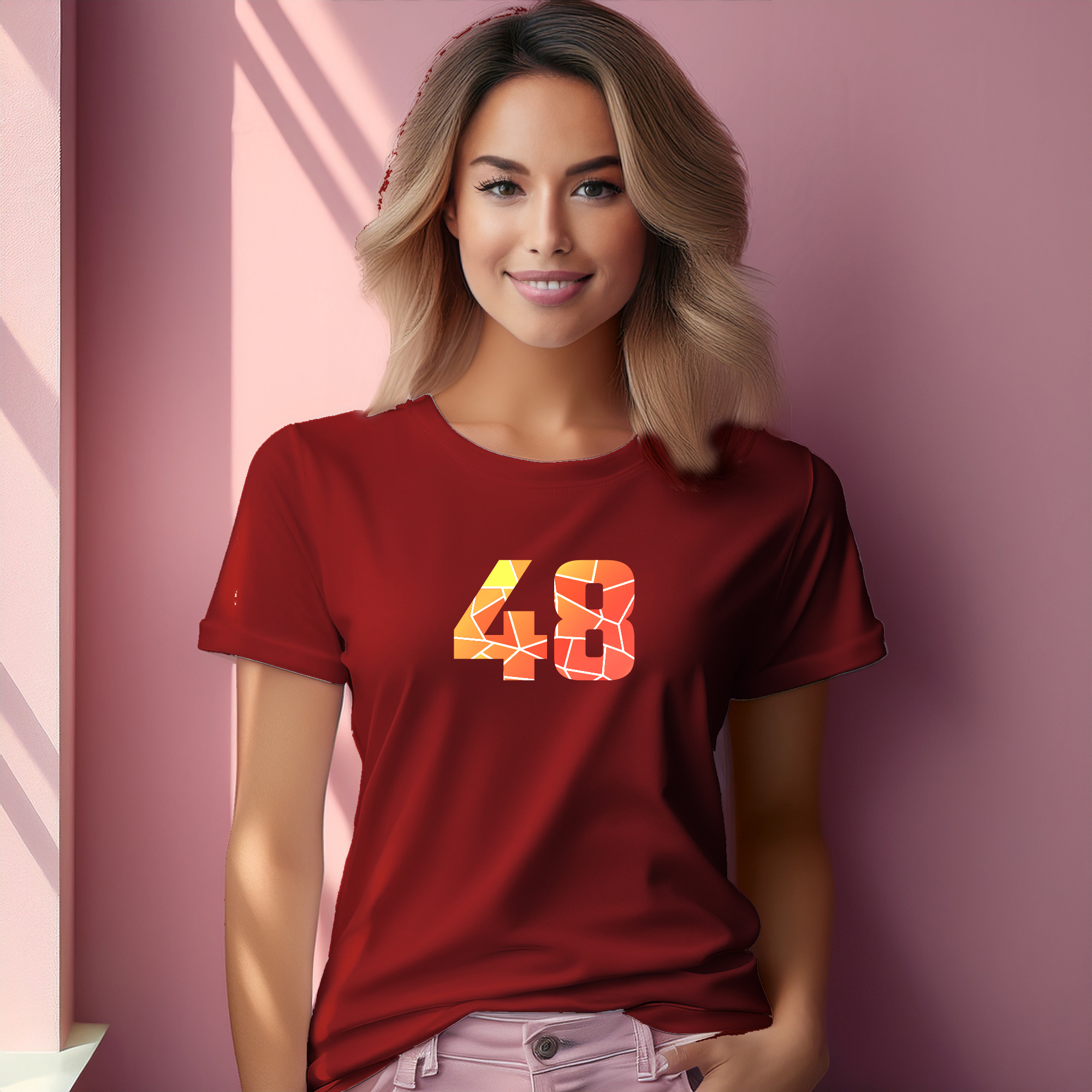 48 Number Women T-Shirt (Red)