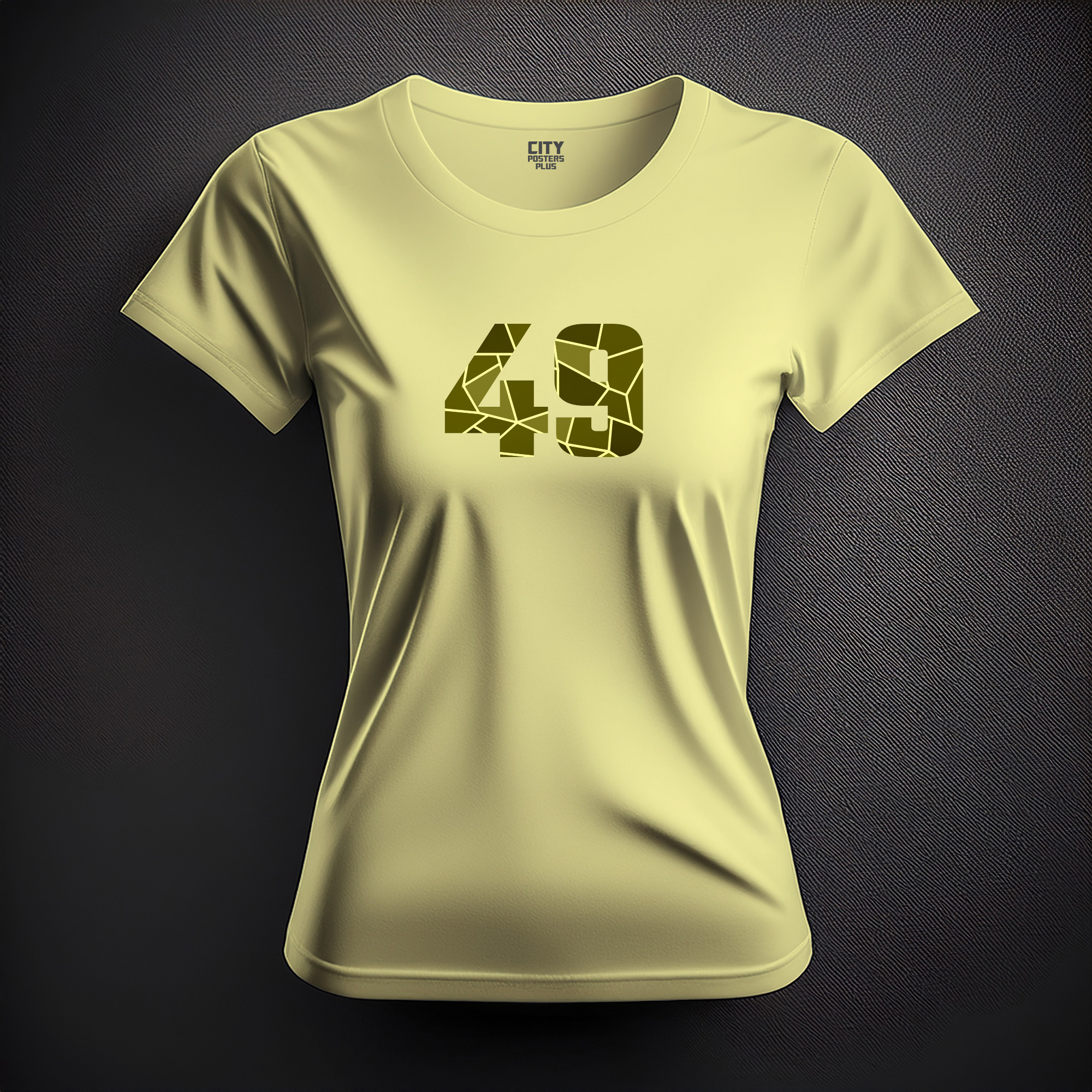 49 Number Women T-Shirt (Butter Yellow)