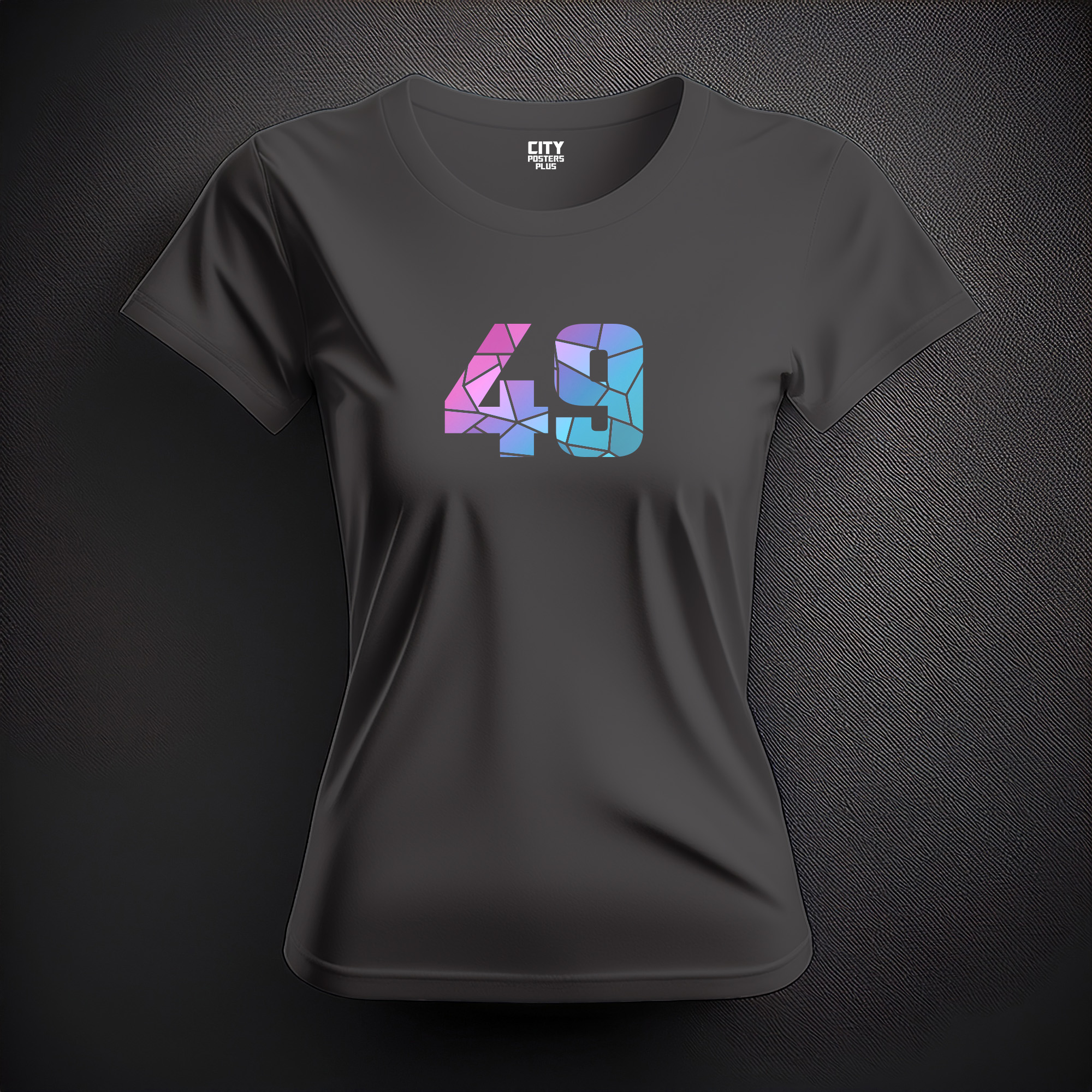 49 Number Women T-Shirt (Charcoal Grey)