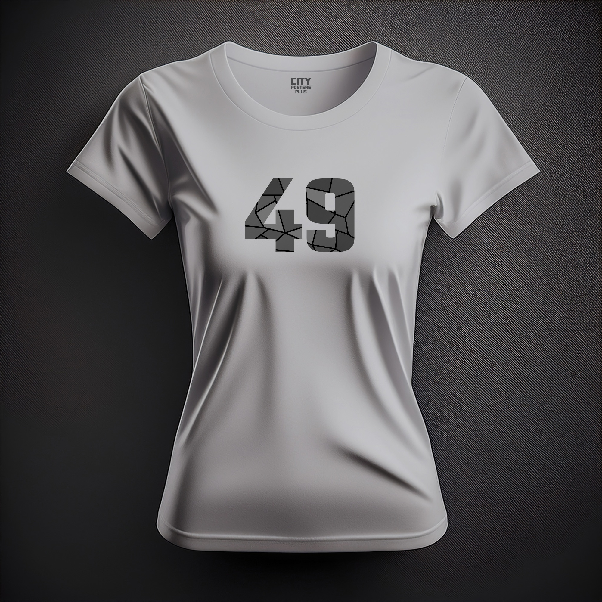 49 Number Women T-Shirt (Melange Grey)