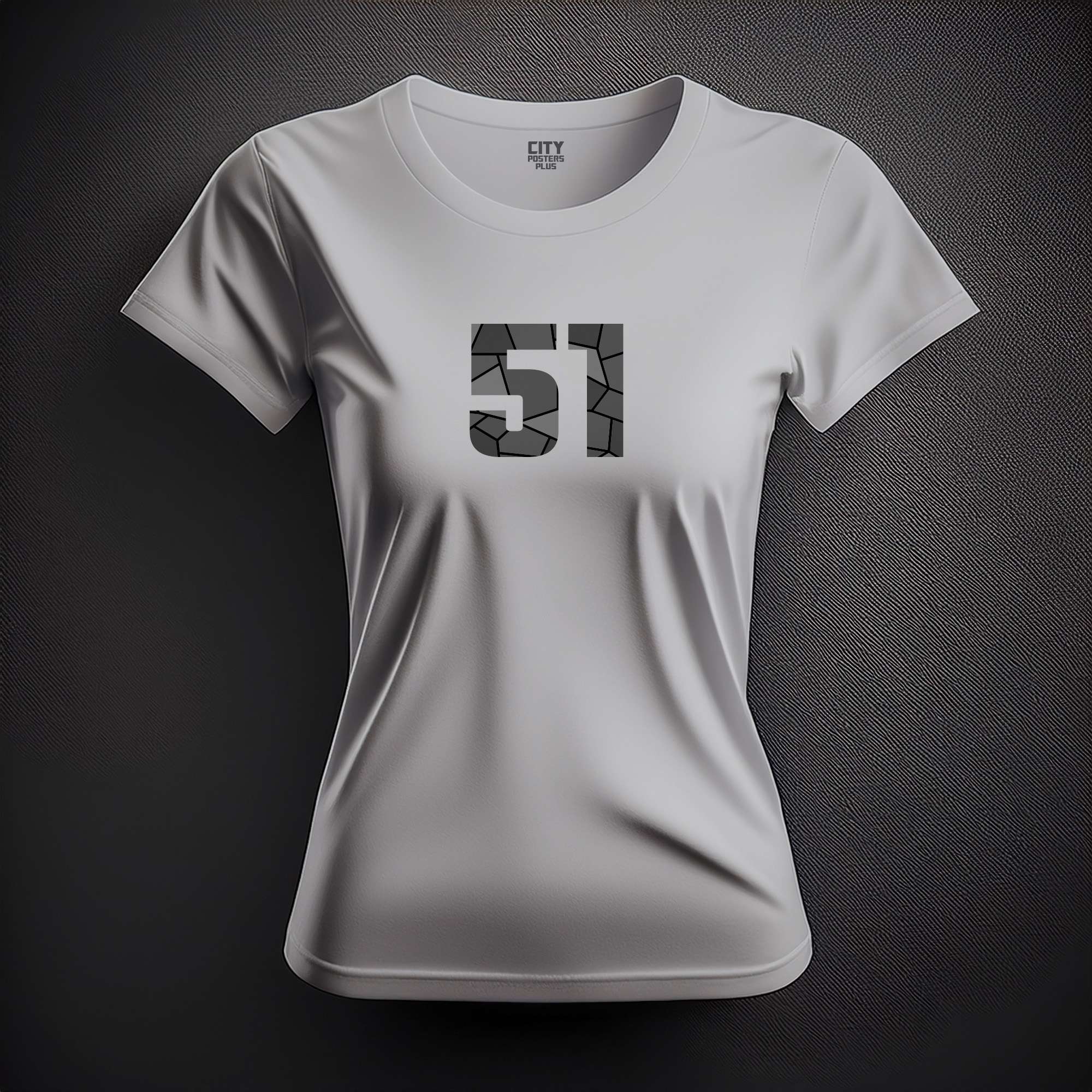 51 Number Women T-Shirt (Melange Grey)