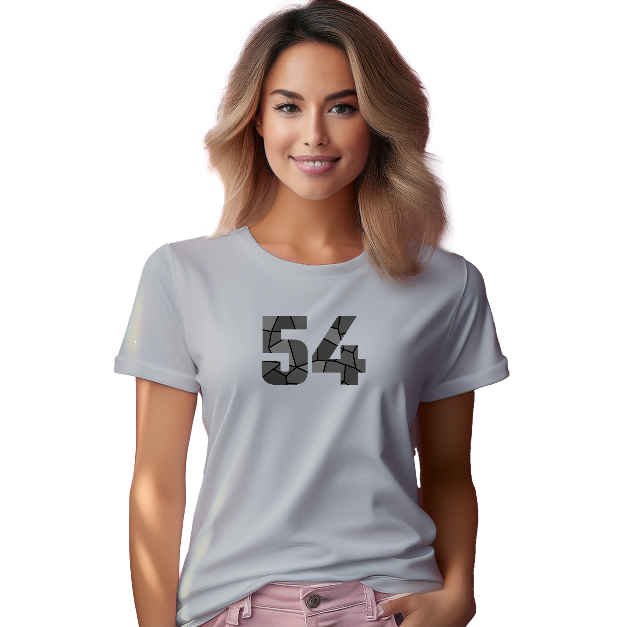 54 Number Women T-Shirt (Melange Grey) | 360 Fog Plus