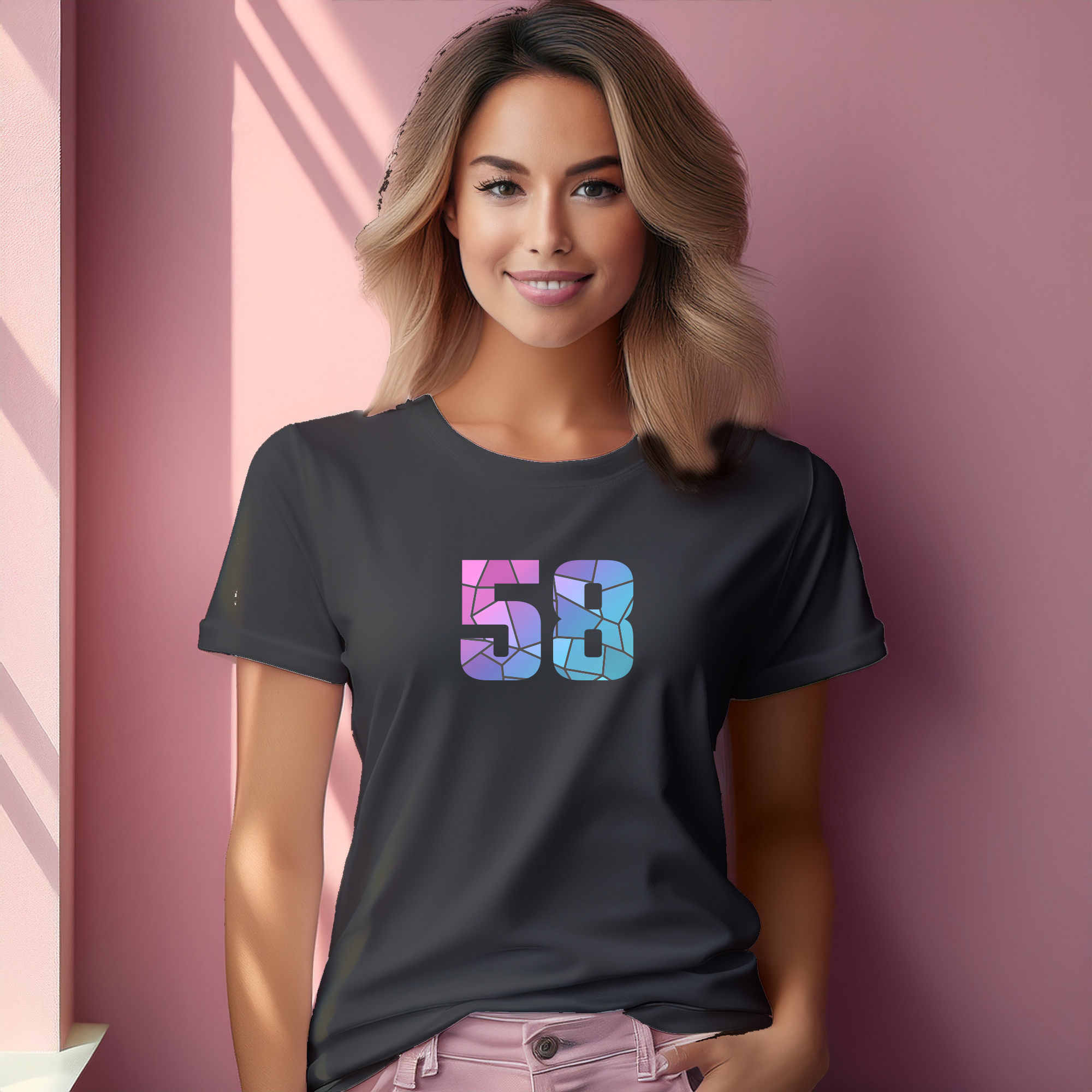 58 Number Women T-Shirt (Charcoal Grey)