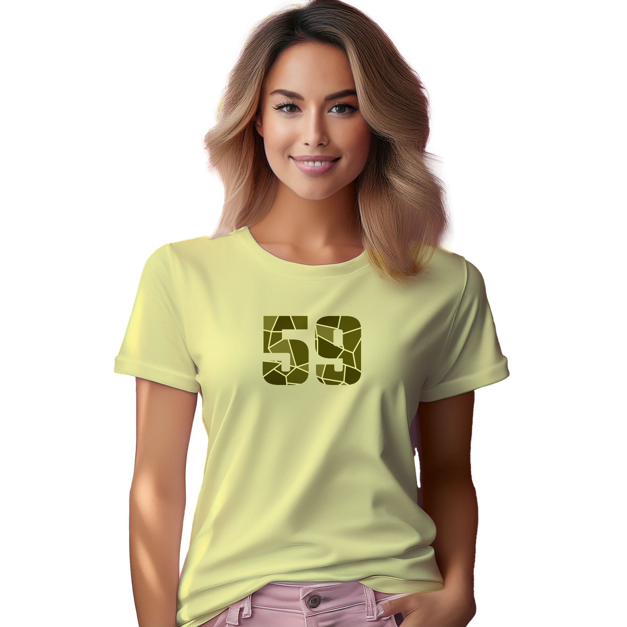 59 Number Women T-Shirt (Butter Yellow) | 360 Fog Plus