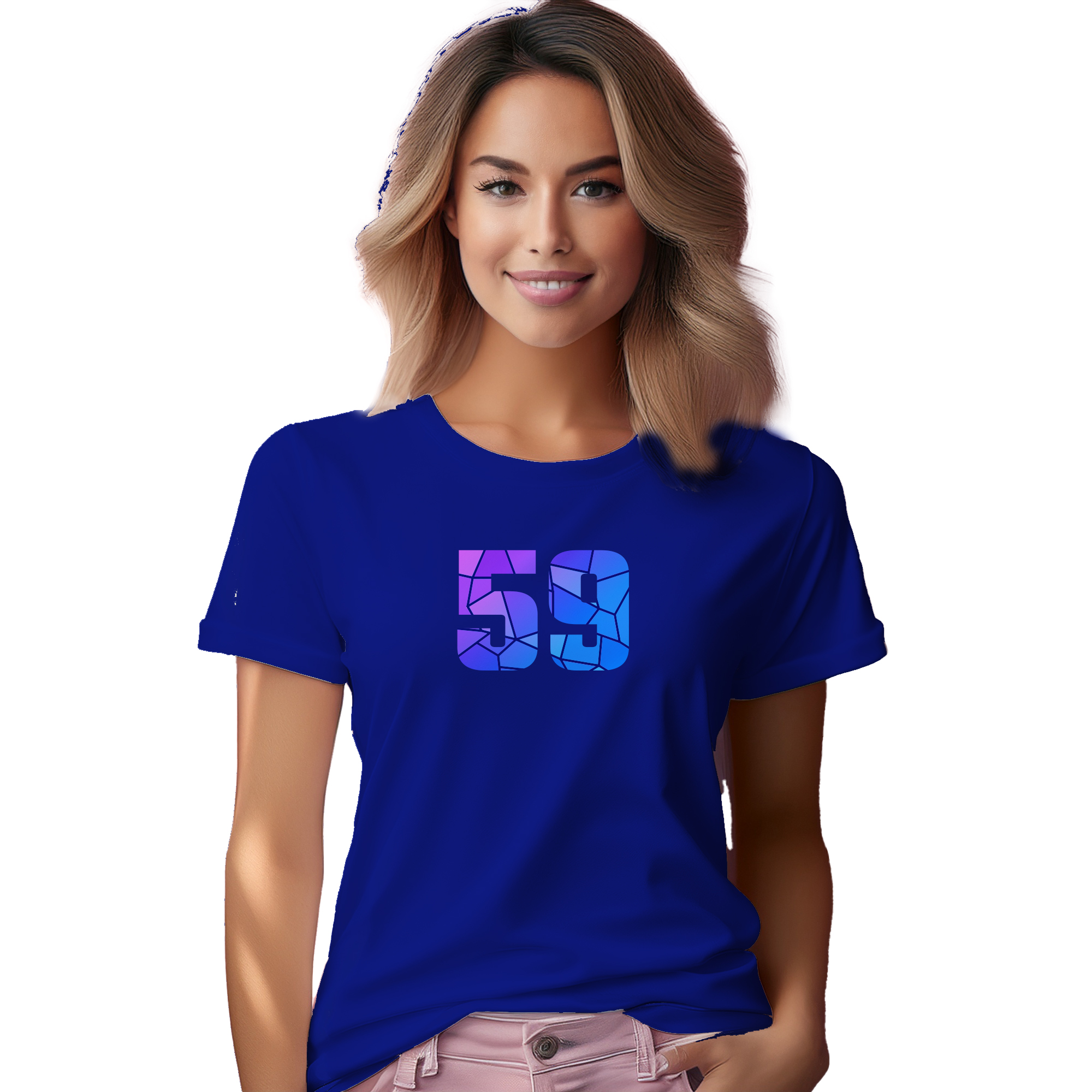 59 Number Women T-Shirt (Royal Blue) | 360 Fog Plus