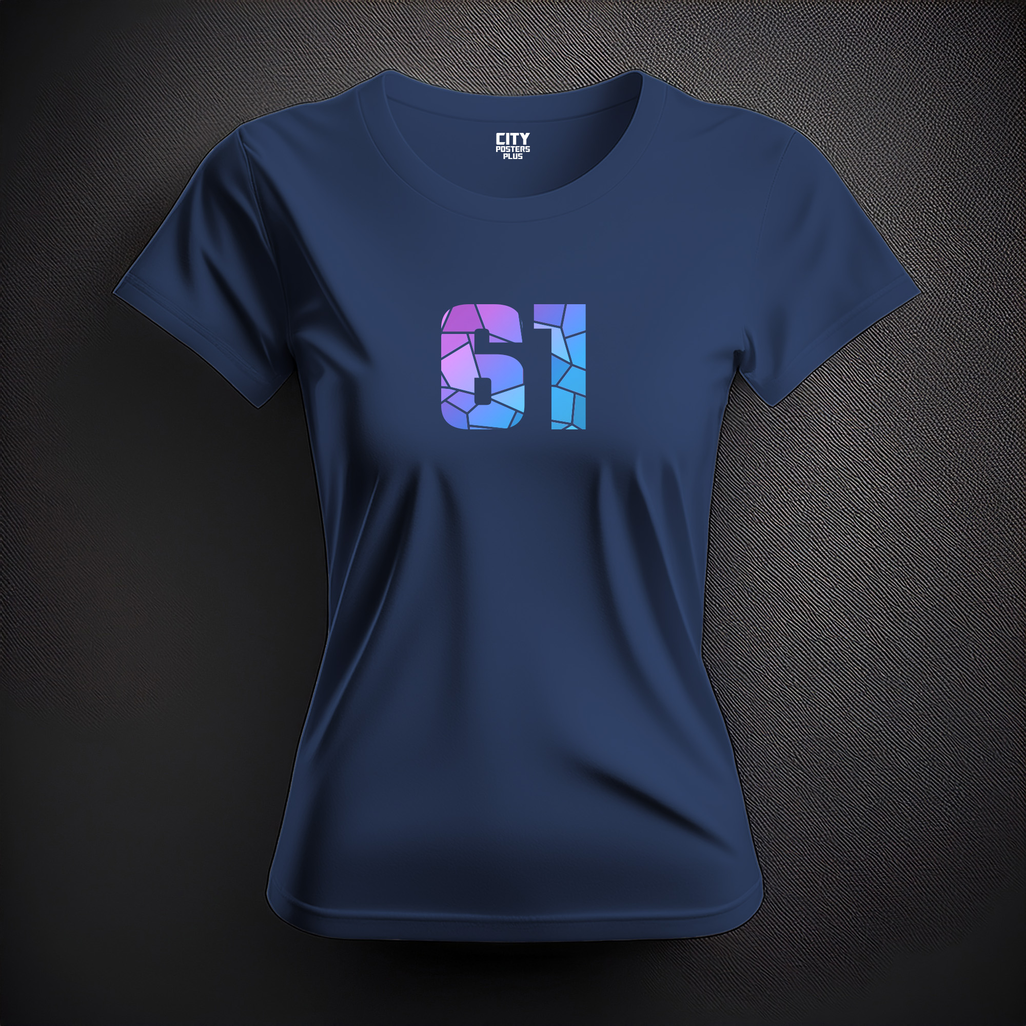 61 Number Women T-Shirt (Navy Blue)