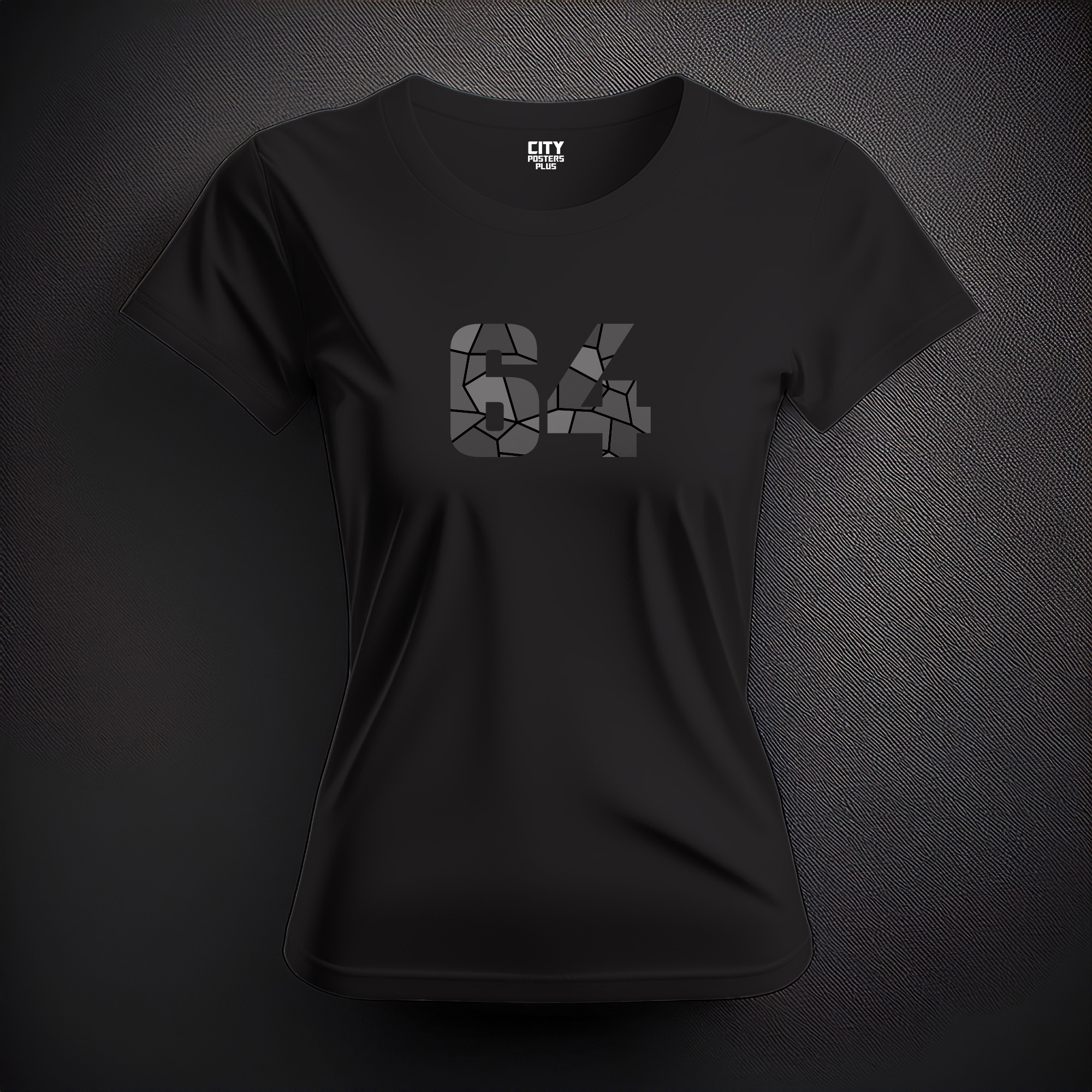 64 Number Women T-Shirt (Black)