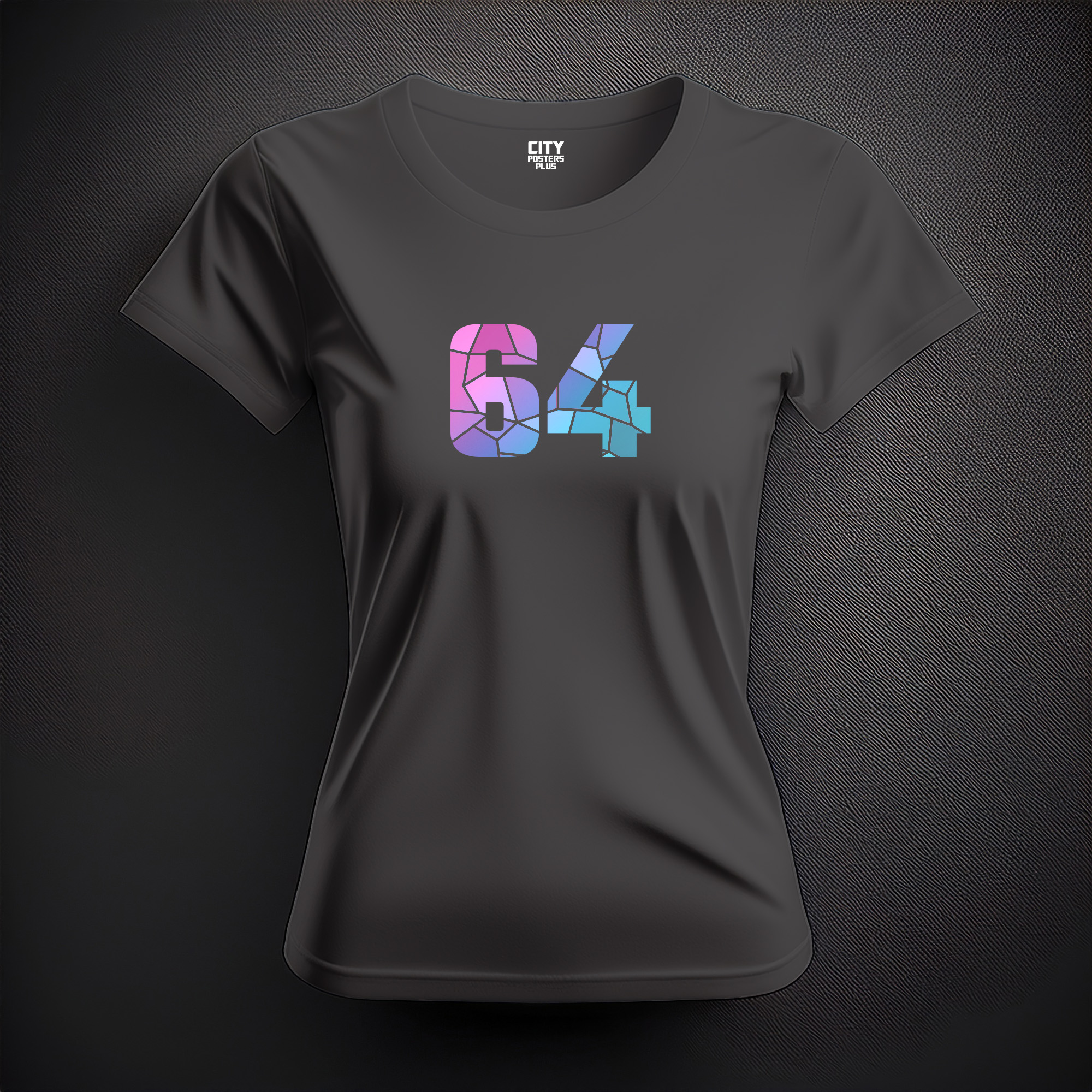 64 Number Women T-Shirt (Charcoal Grey)