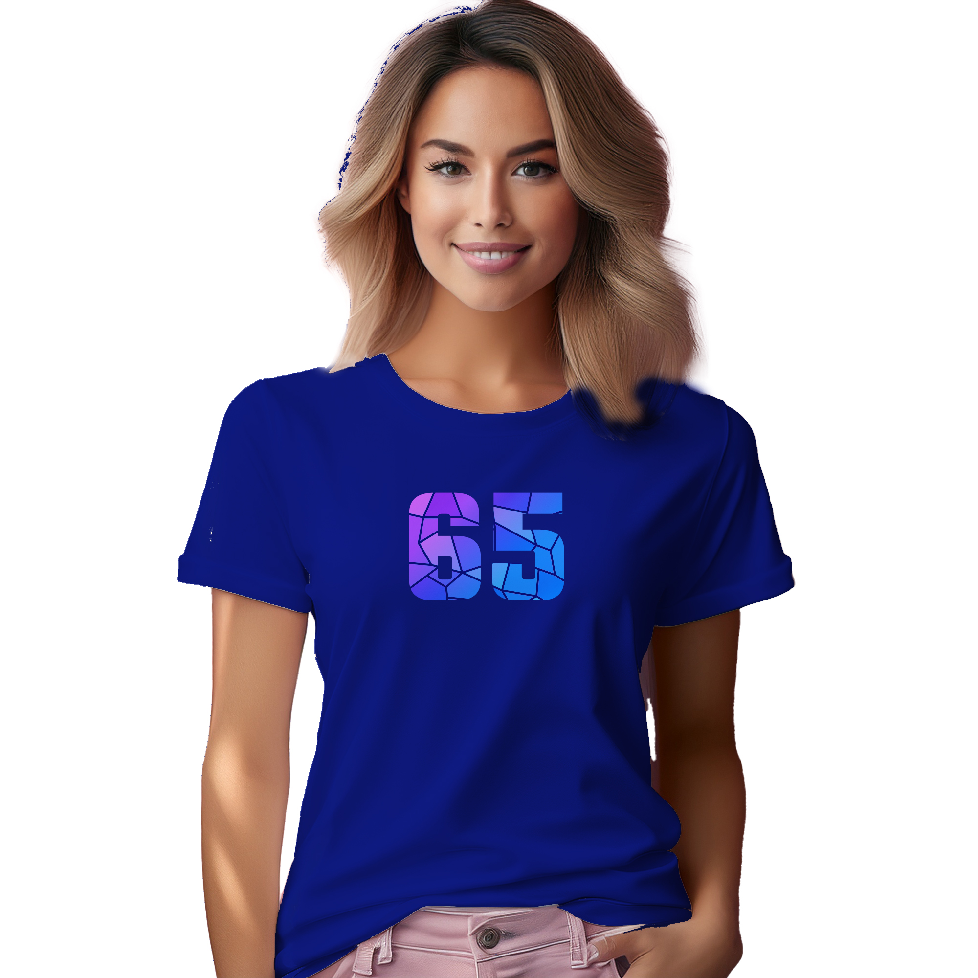 65 Number Women T-Shirt (Royal Blue) | 360 Fog Plus