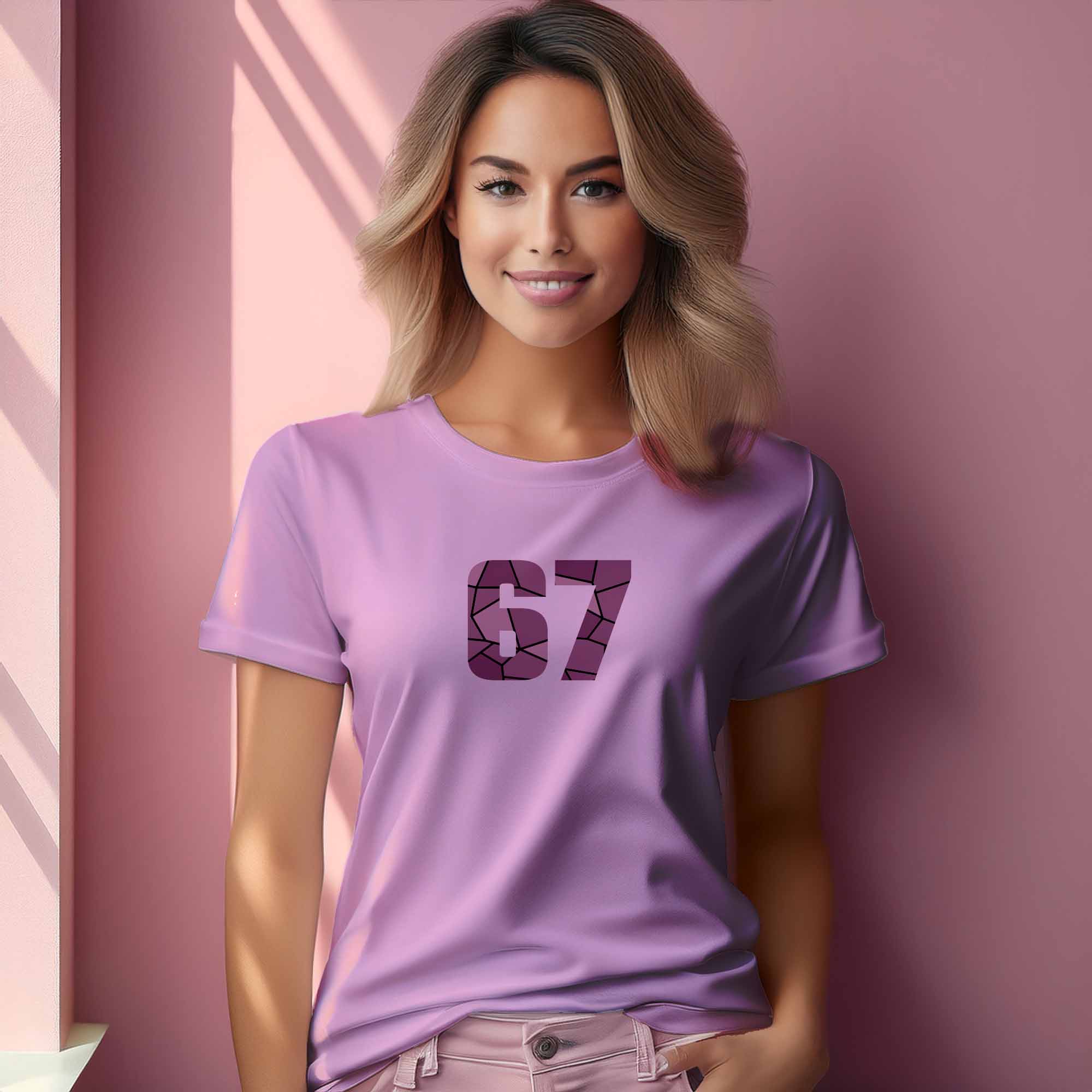 67 Number Women T-Shirt (Light Pink)