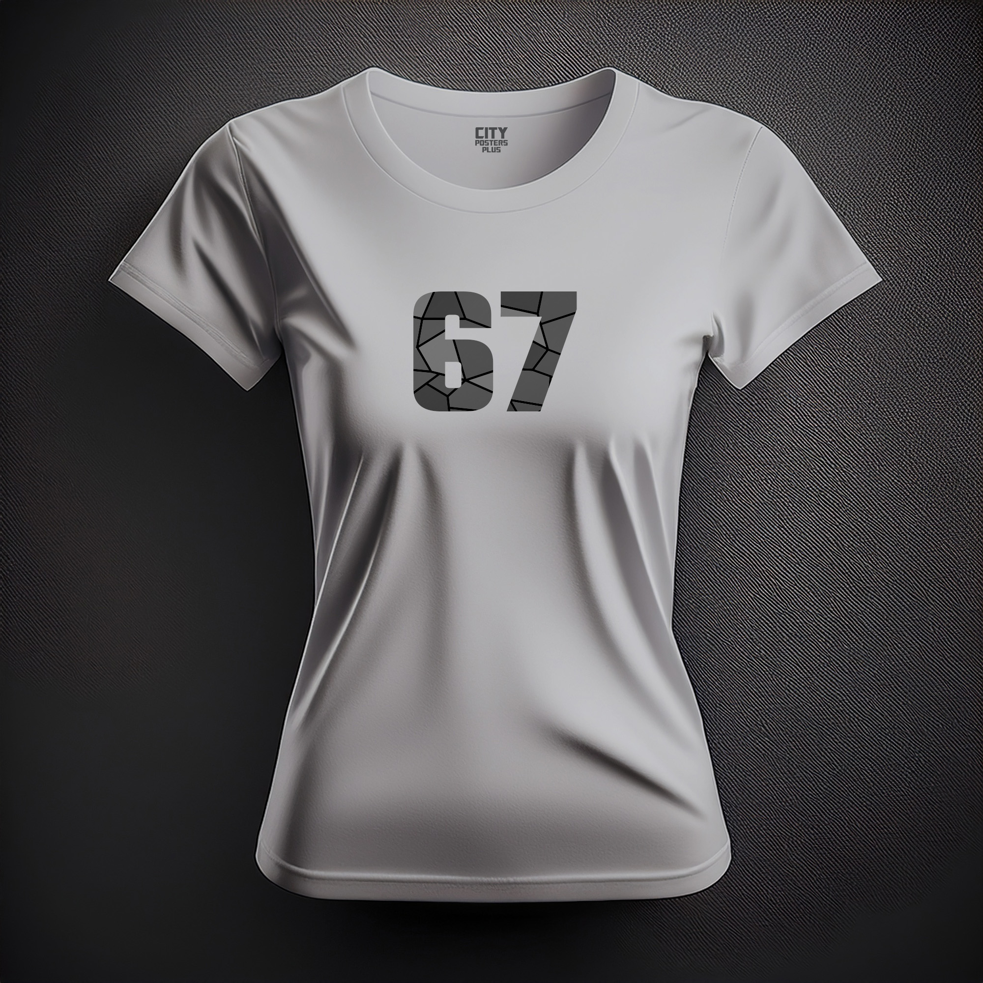 67 Number Women T-Shirt (Melange Grey)