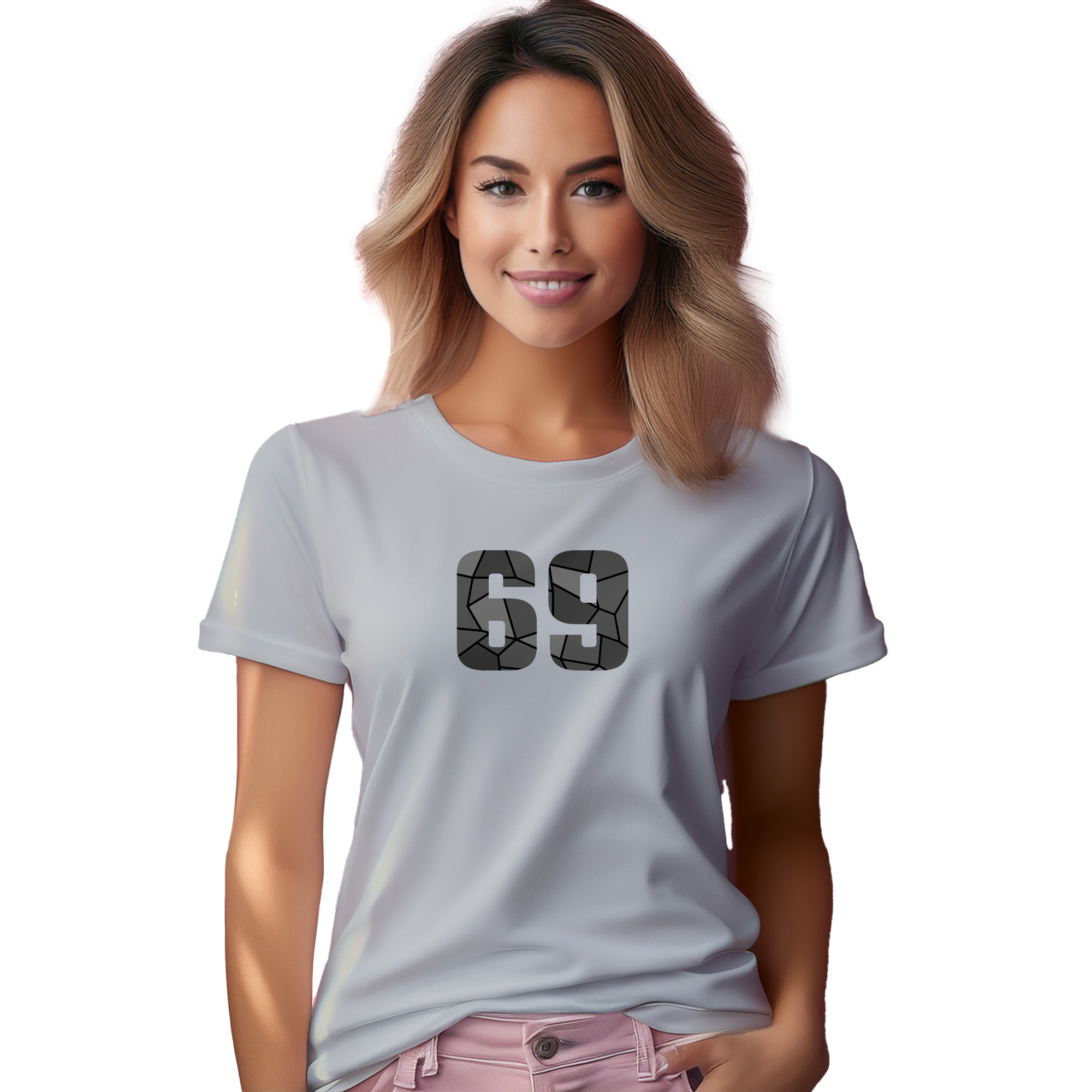 69 Number Women T-Shirt (Melange Grey) | 360 Fog Plus