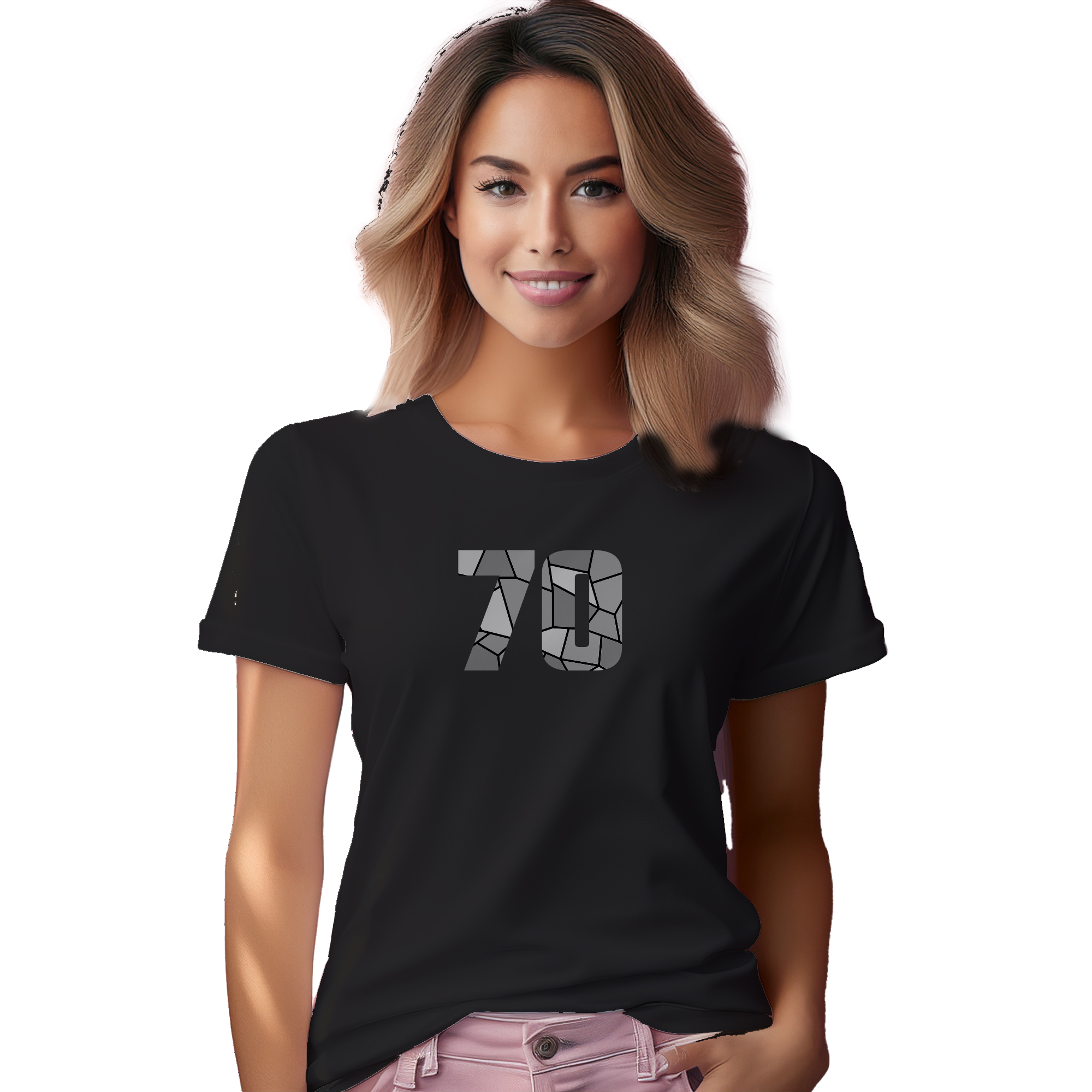 70 Number Women T-Shirt (Black) | 360 Fog Plus