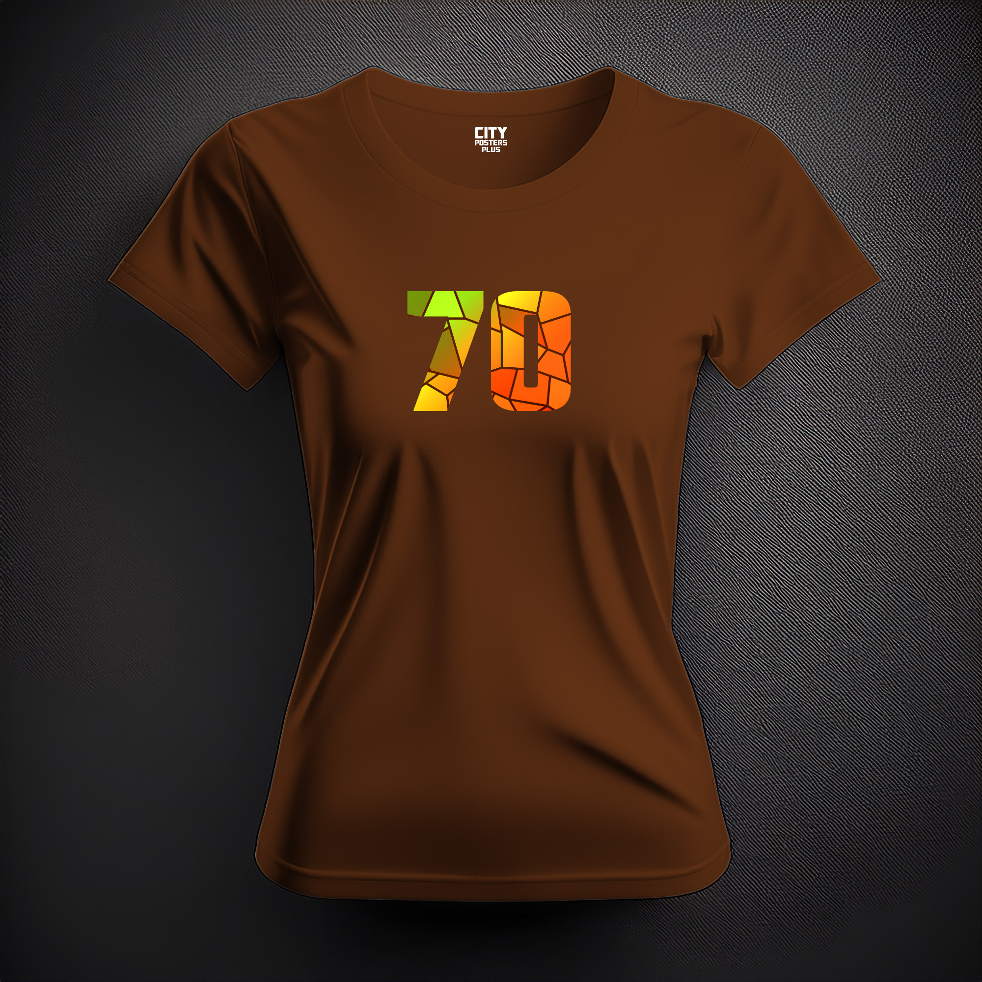 70 Number Women T-Shirt (Brown)