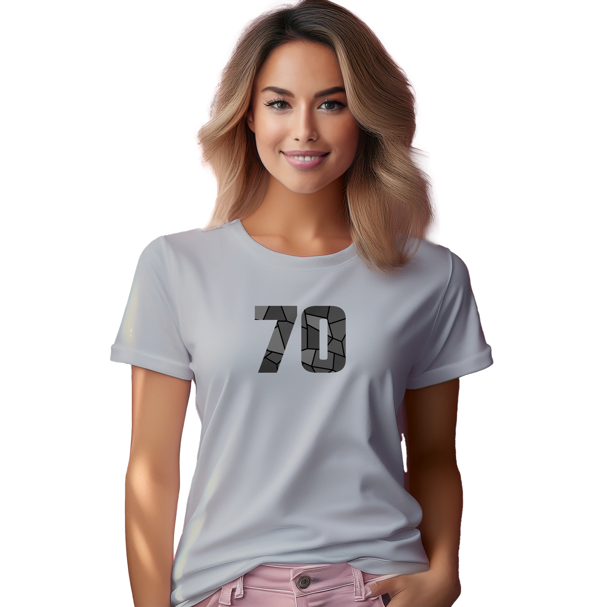 70 Number Women T-Shirt (Melange Grey) | 360 Fog Plus
