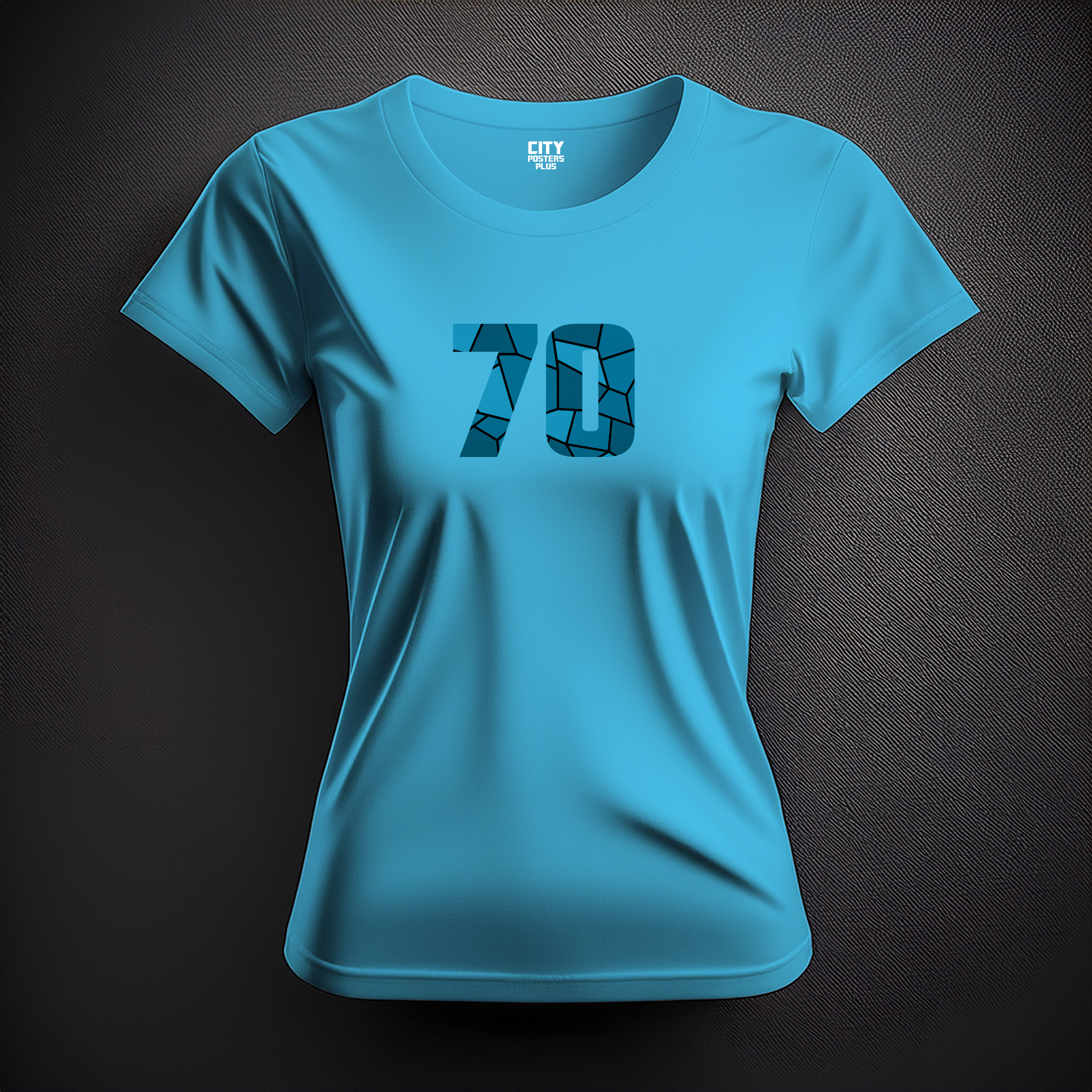 70 Number Women T-Shirt (Sky Blue)