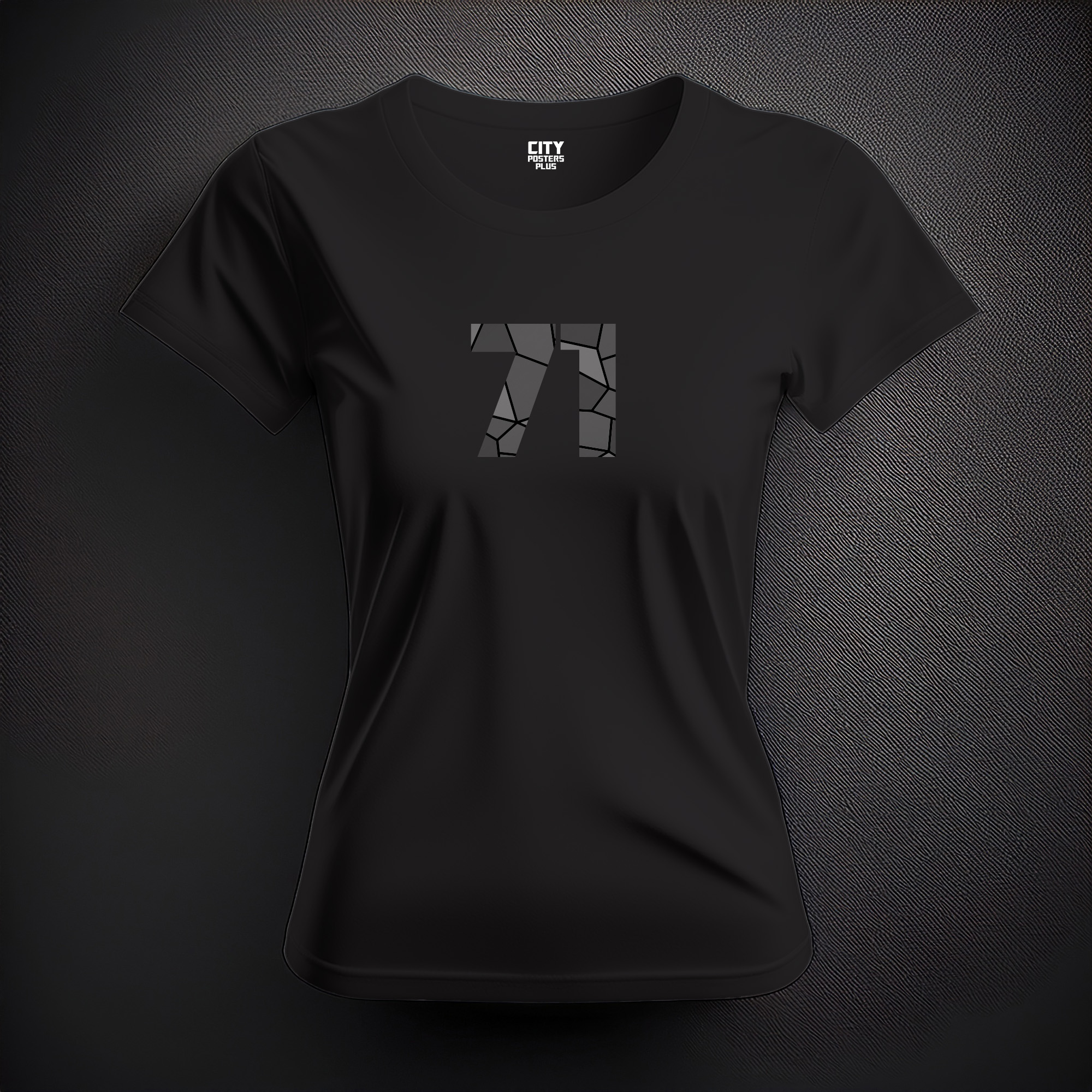 71 Number Women T-Shirt (Black)