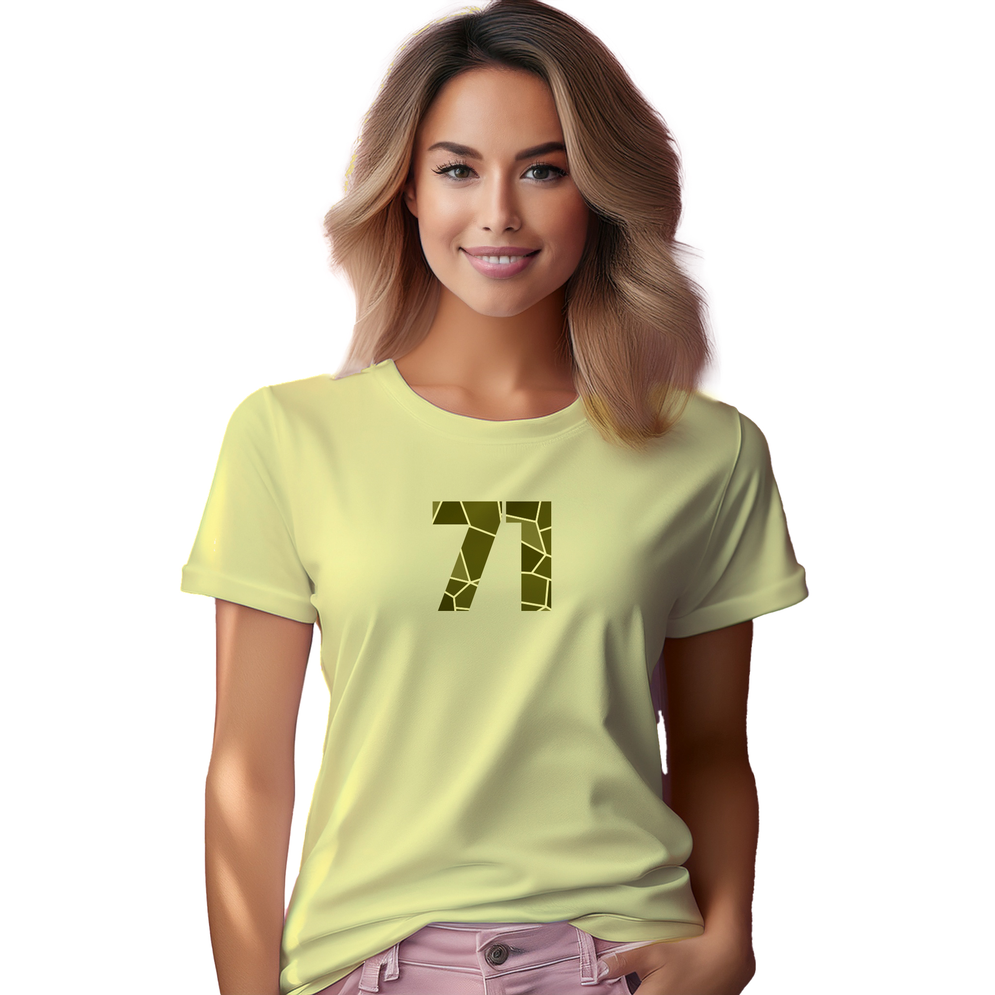 71 Number Women T-Shirt (Butter Yellow) | 360 Fog Plus