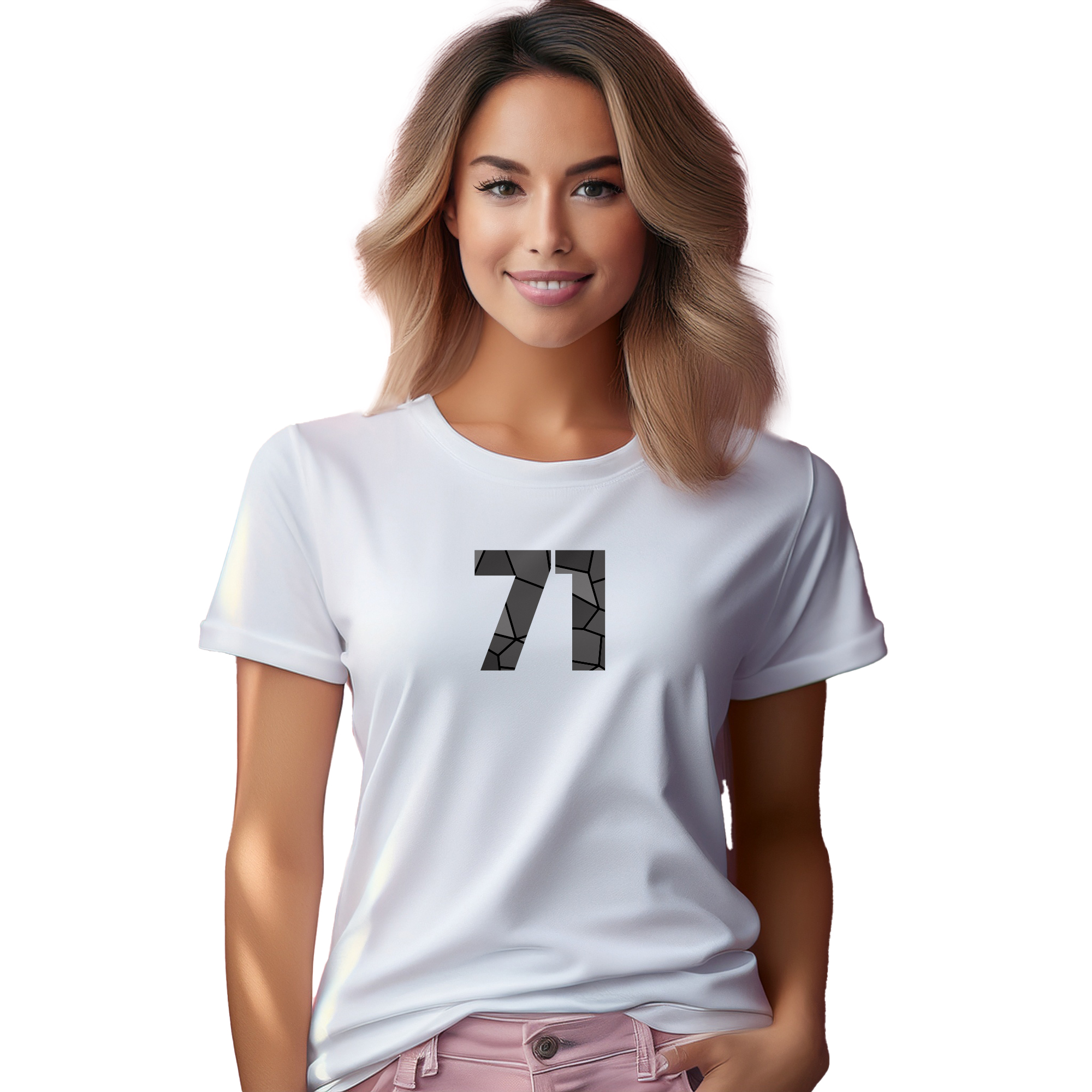71 Number Women T-Shirt (White) | 360 Fog Plus