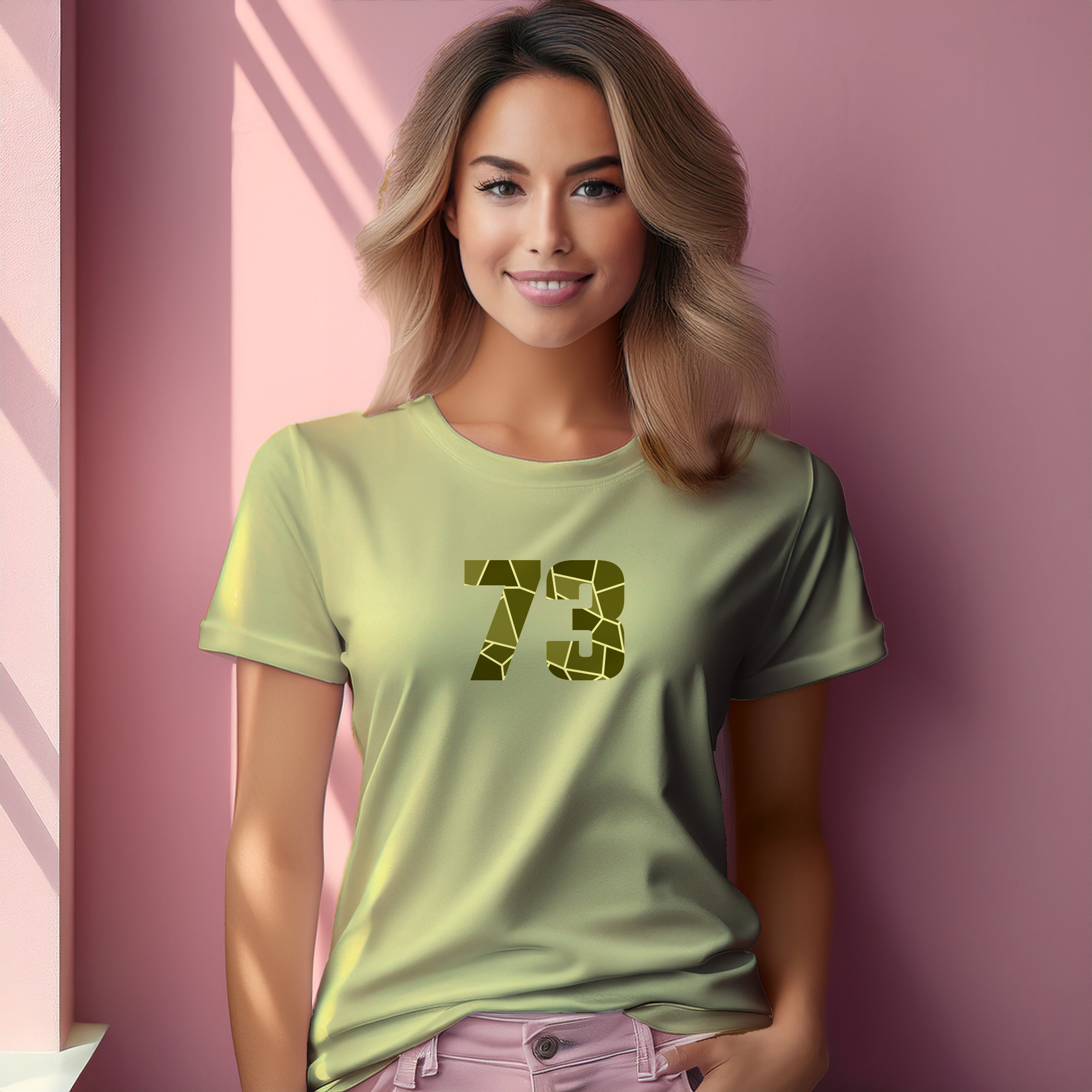 73 Number Women T-Shirt (Butter Yellow)