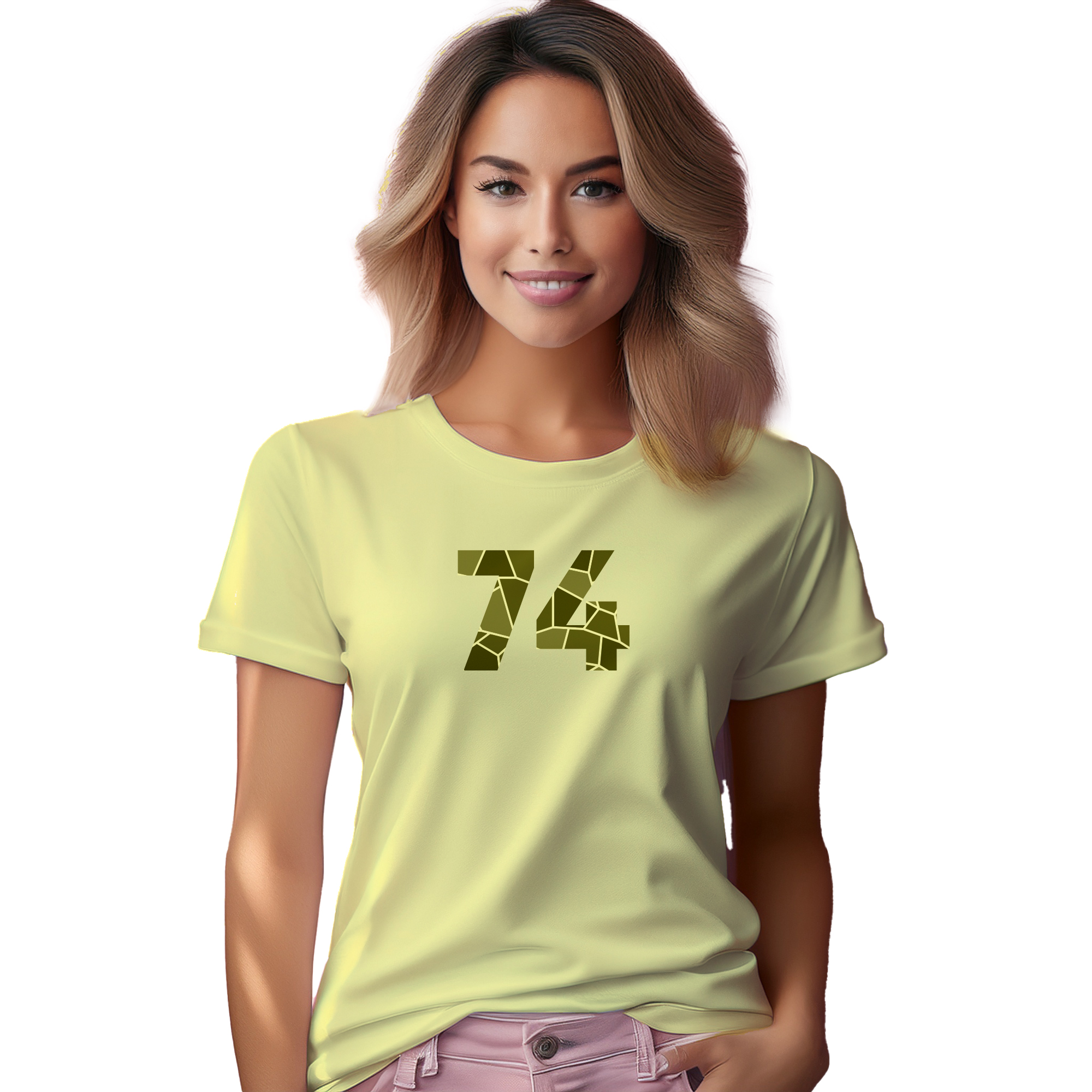 74 Number Women T-Shirt (Butter Yellow) | 360 Fog Plus