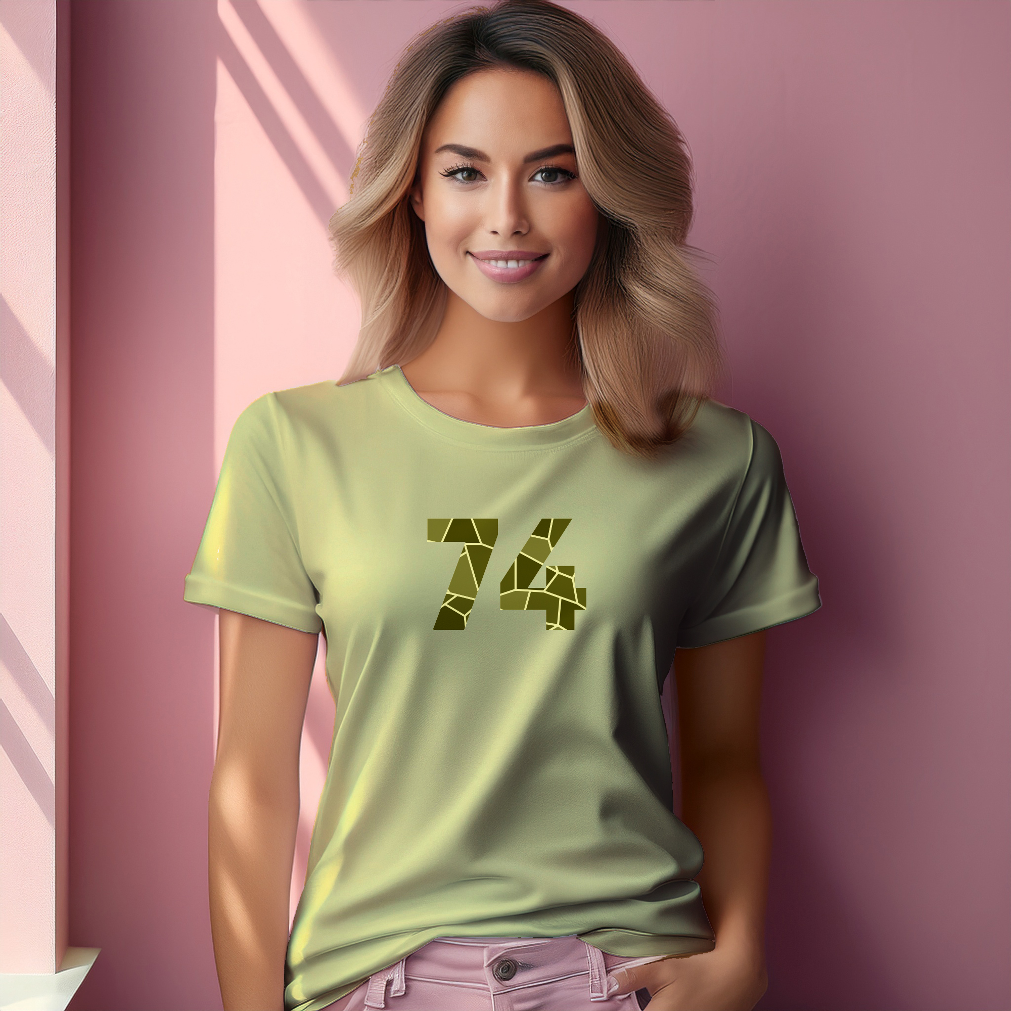 74 Number Women T-Shirt (Butter Yellow)