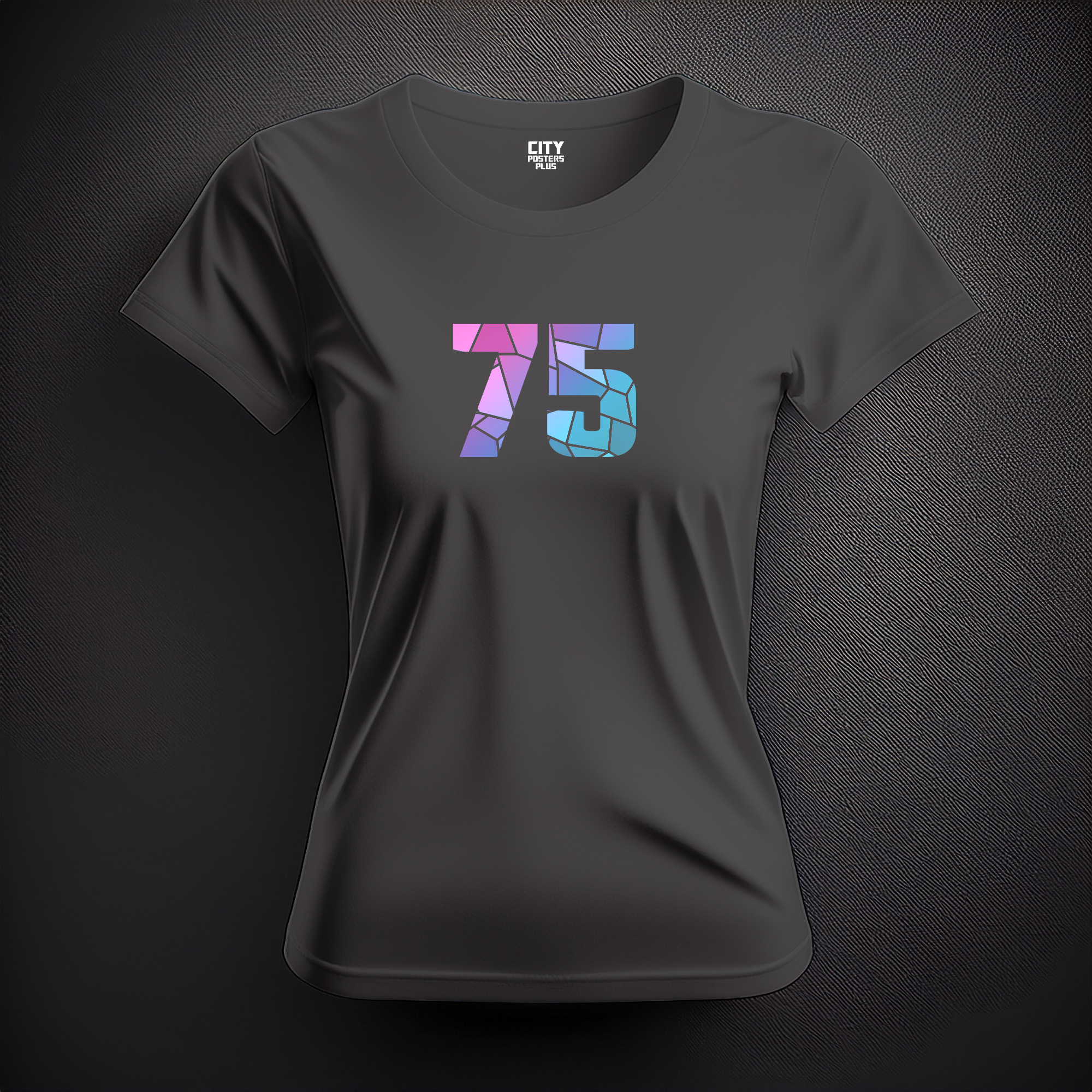 75 Number Women T-Shirt (Charcoal Grey)