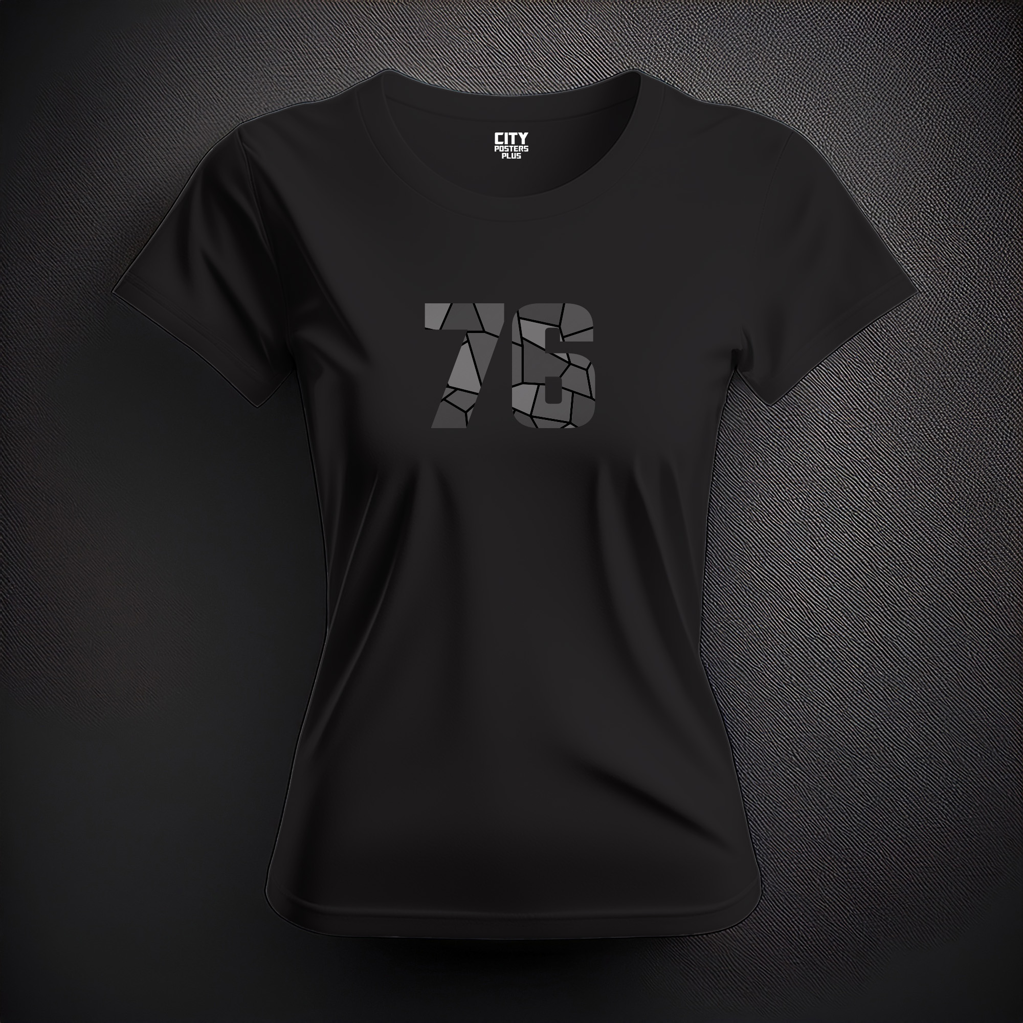 76 Number Women T-Shirt (Black)