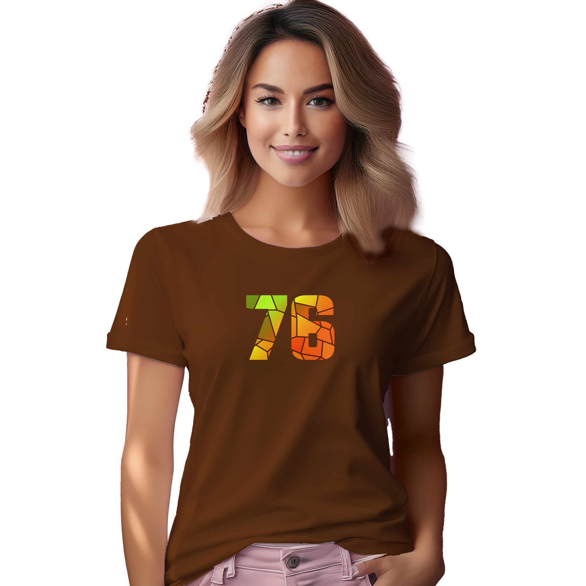 76 Number Women T-Shirt (Brown) | 360 Fog Plus