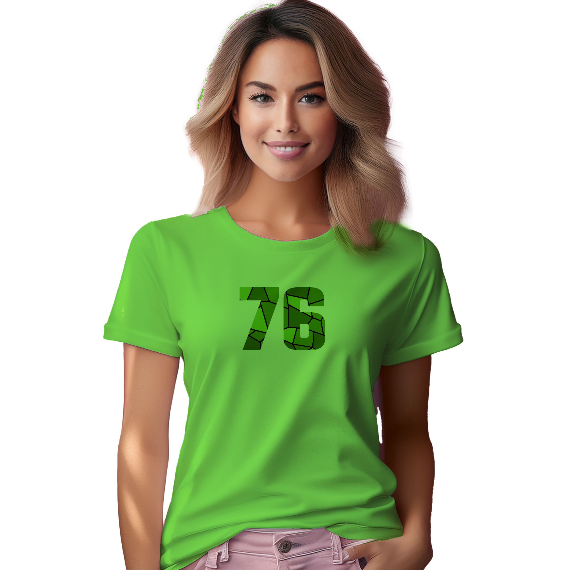 76 Number Women T-Shirt (Liril Green) | 360 Hours Plus