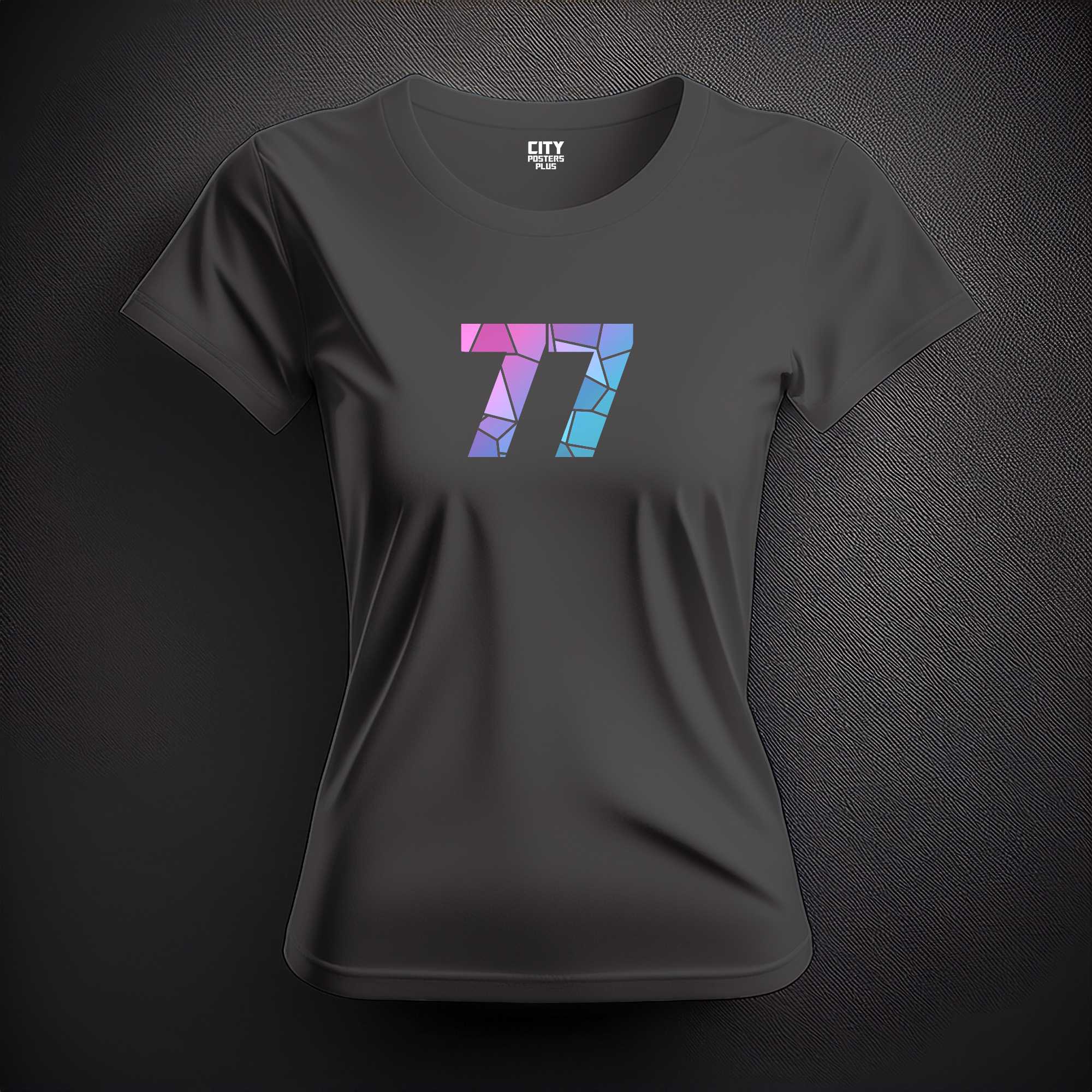 77 Number Women T-Shirt (Charcoal Grey)