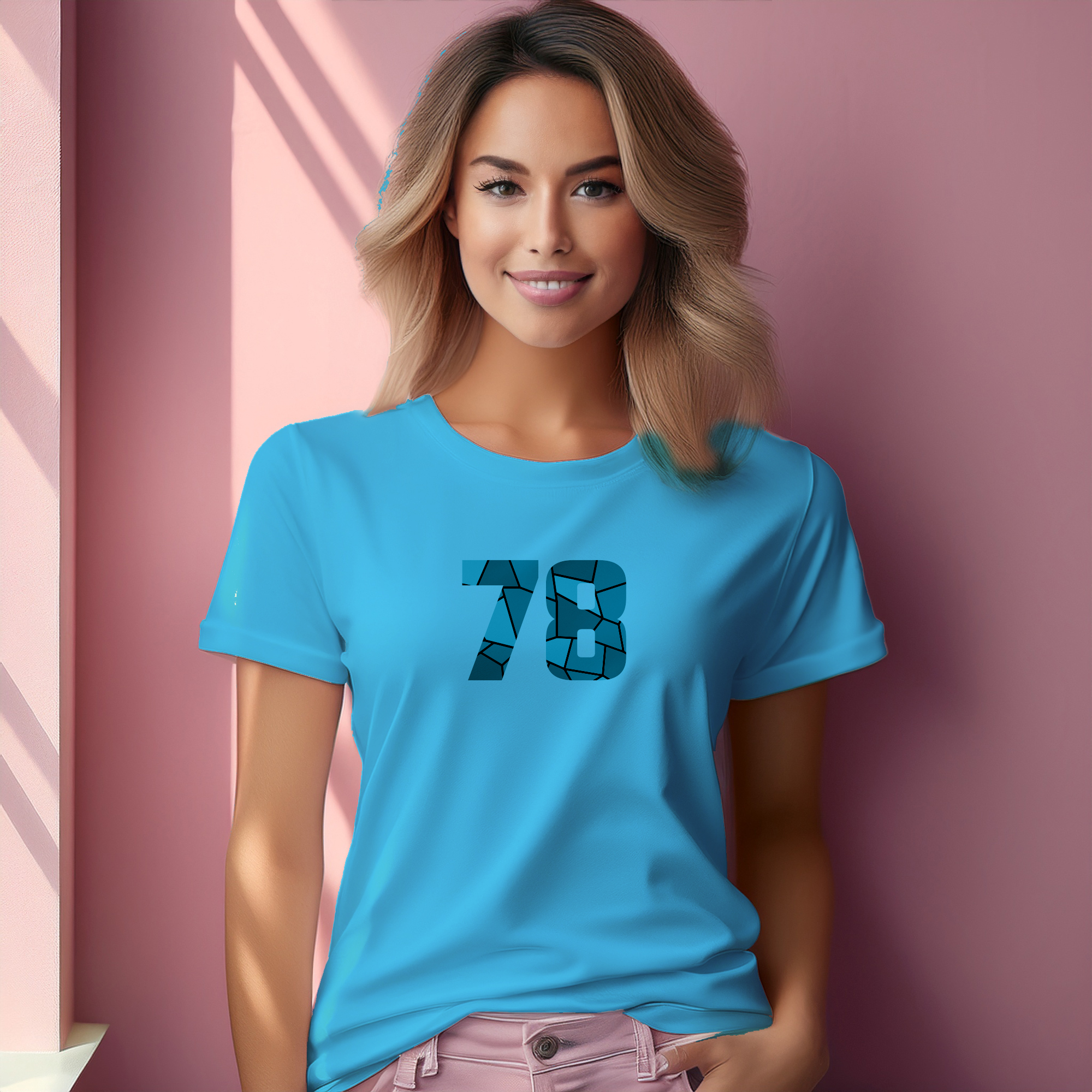 78 Number Women T-Shirt (Sky Blue)
