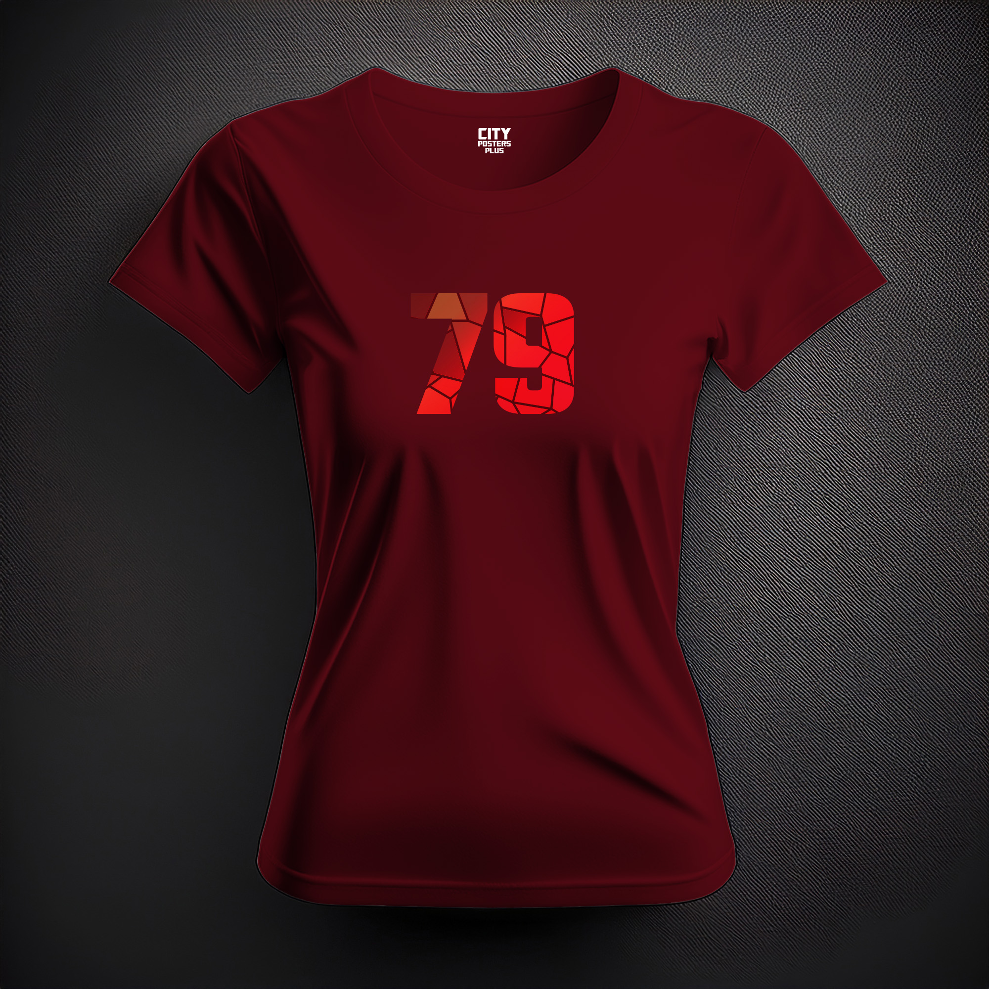 79 Number Women T-Shirt (Maroon)