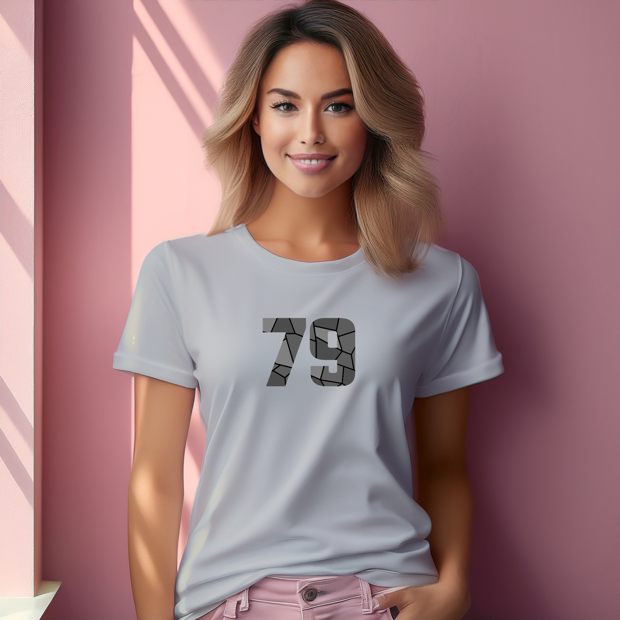 79 Number Women T-Shirt (Melange Grey)