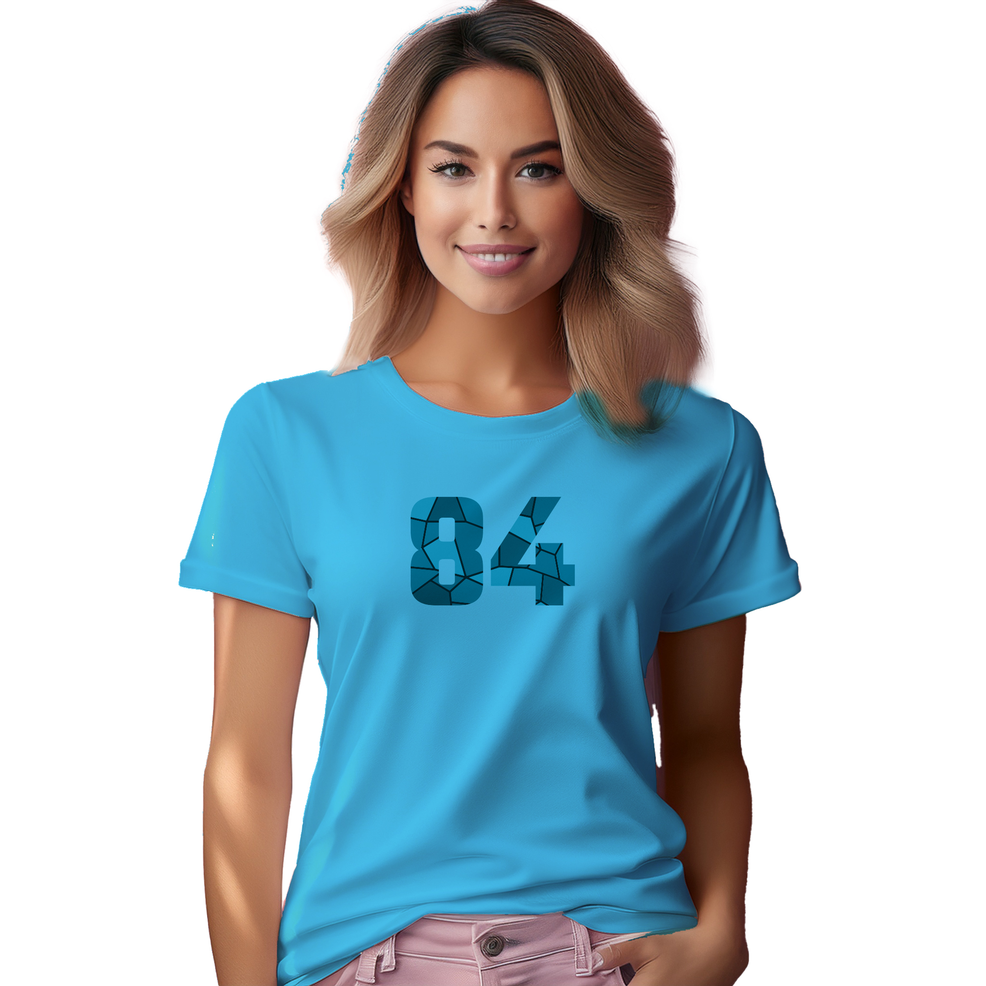 84 Number Women T-Shirt (Sky Blue) | 360 Fog Plus