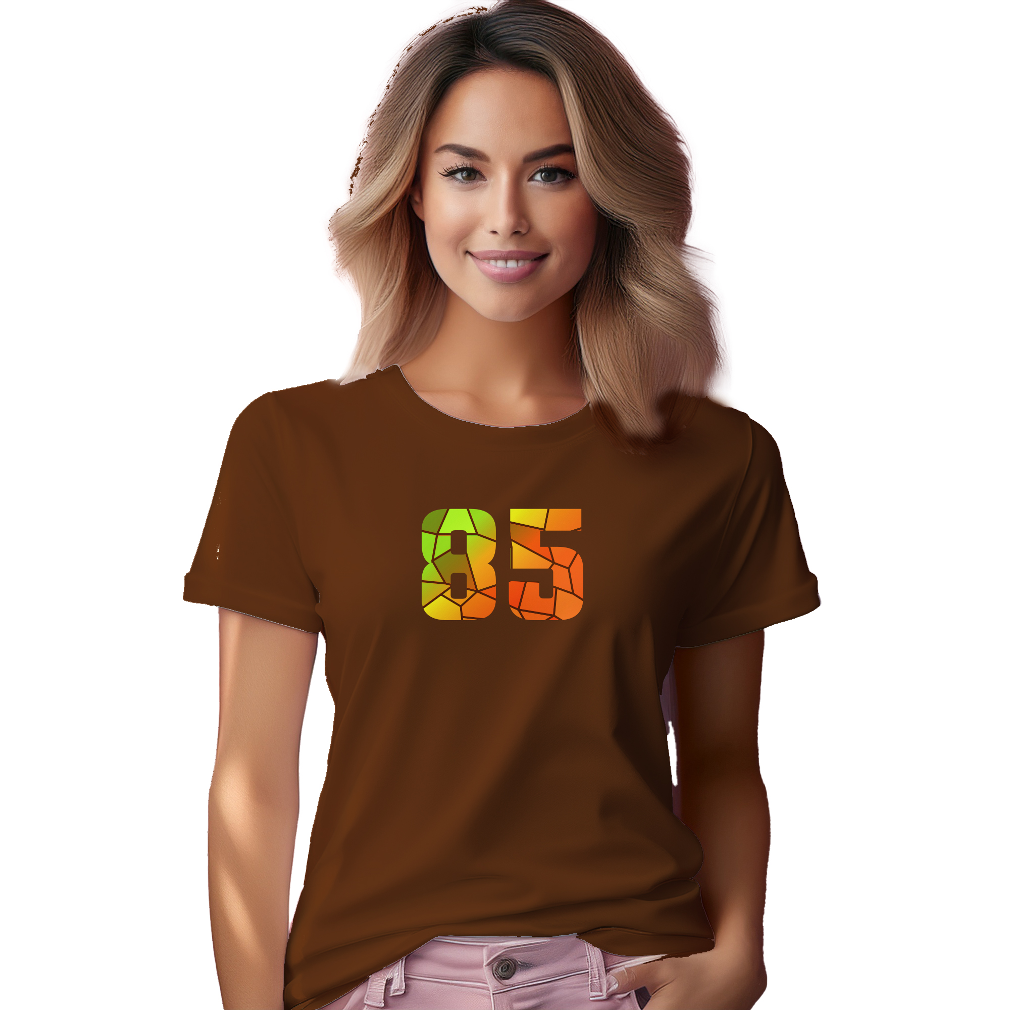 85 Number Women T-Shirt (Brown) | 360 Fog Plus