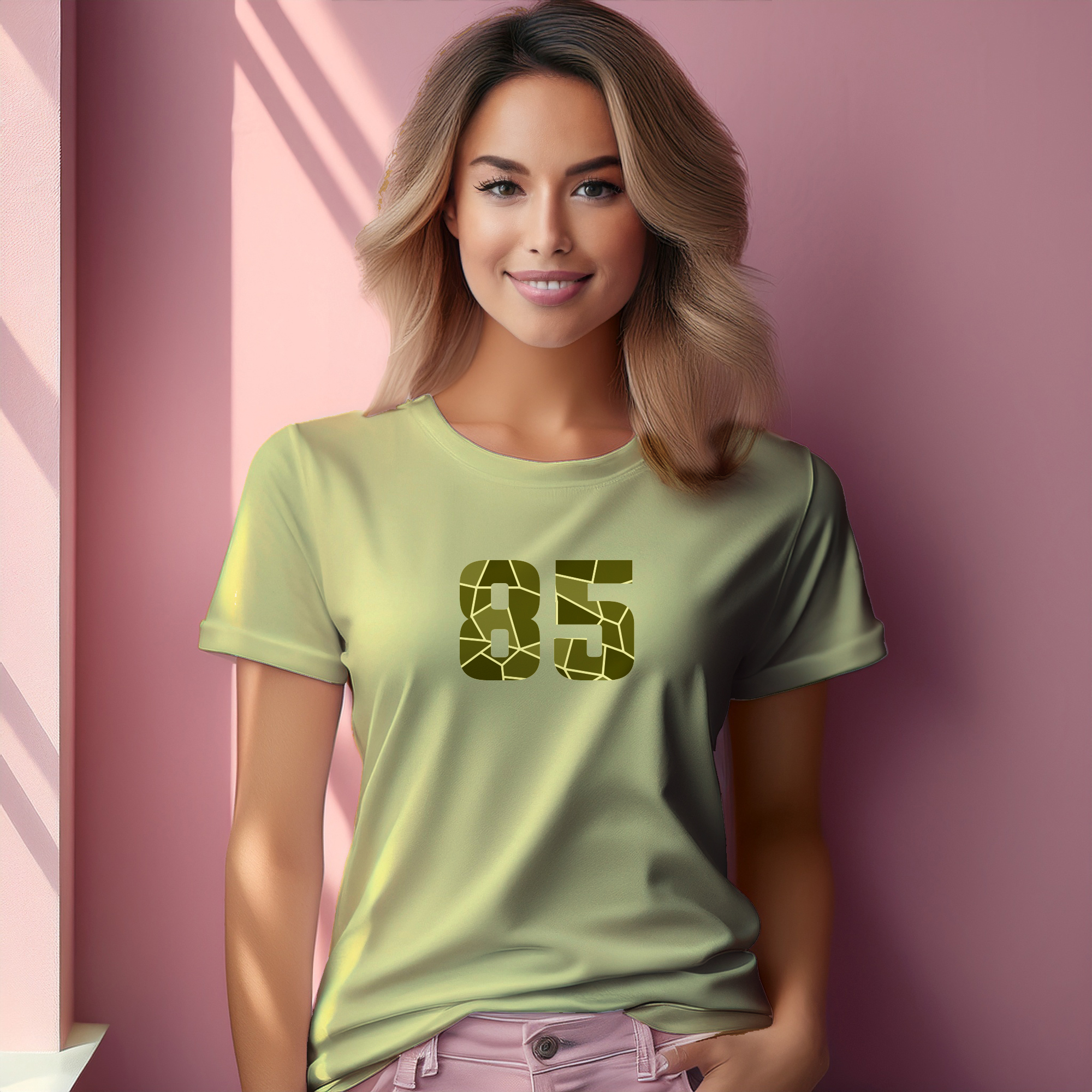 85 Number Women T-Shirt (Butter Yellow)