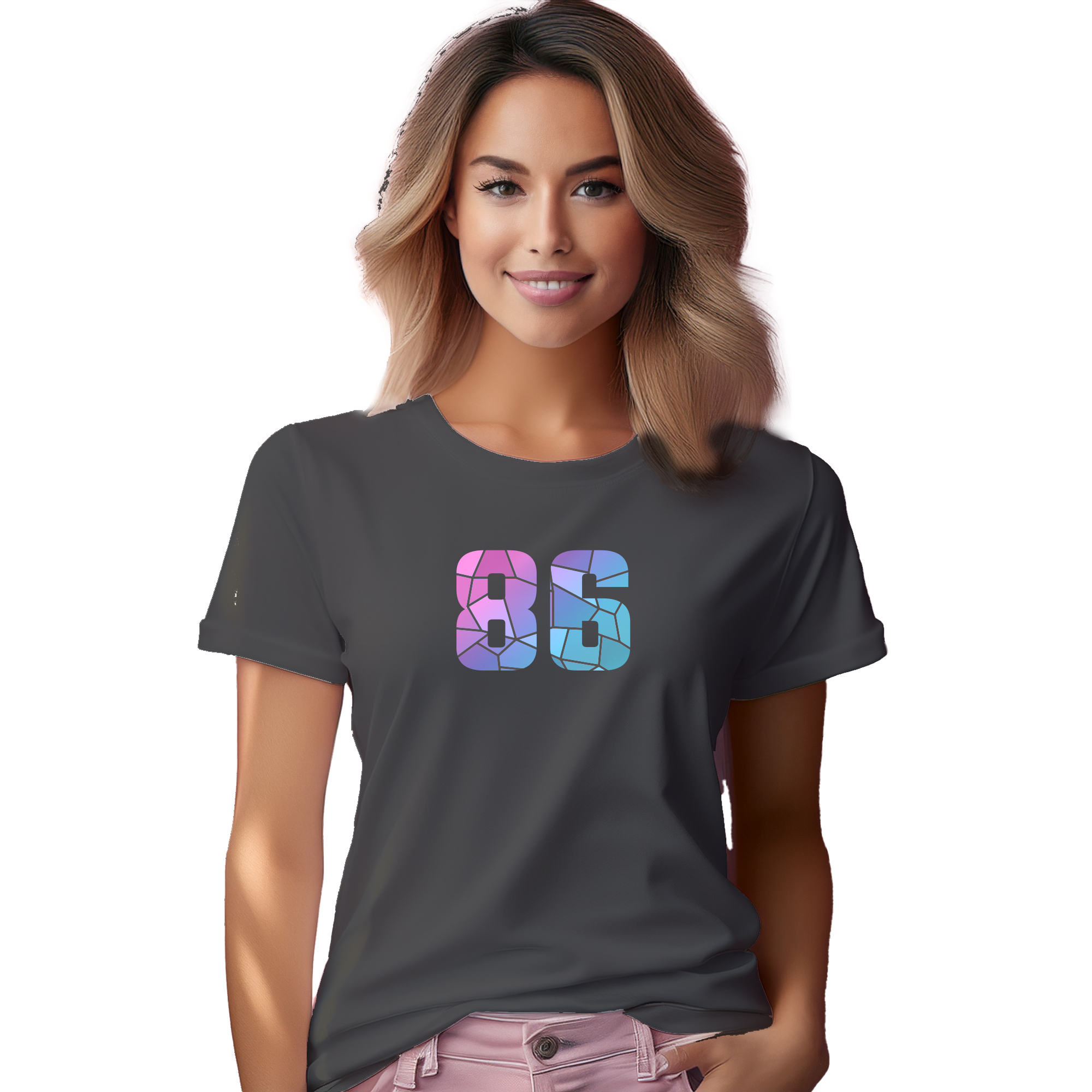 86 Number Women T-Shirt (Charcoal Grey) | 360 North Plus