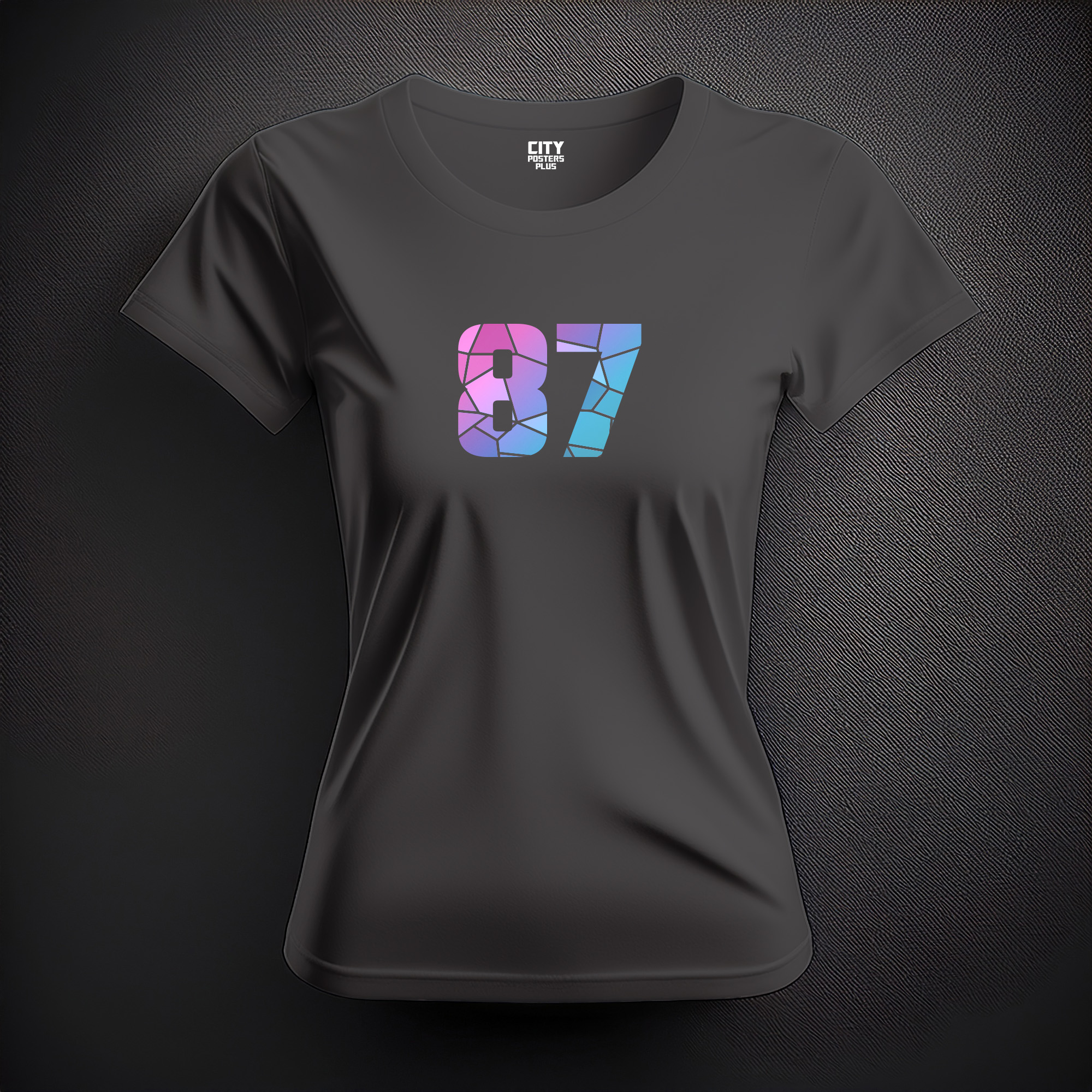 87 Number Women T-Shirt (Charcoal Grey)